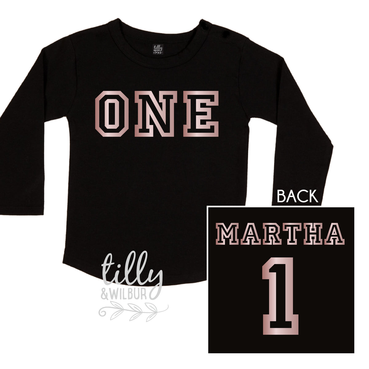 One Personalised Girls 1st Birthday T-Shirt, 1st Birthday Gift, First Birthday Tee, Name And Number 1 On Back Of Shirt, Cake Smash T-Shirt