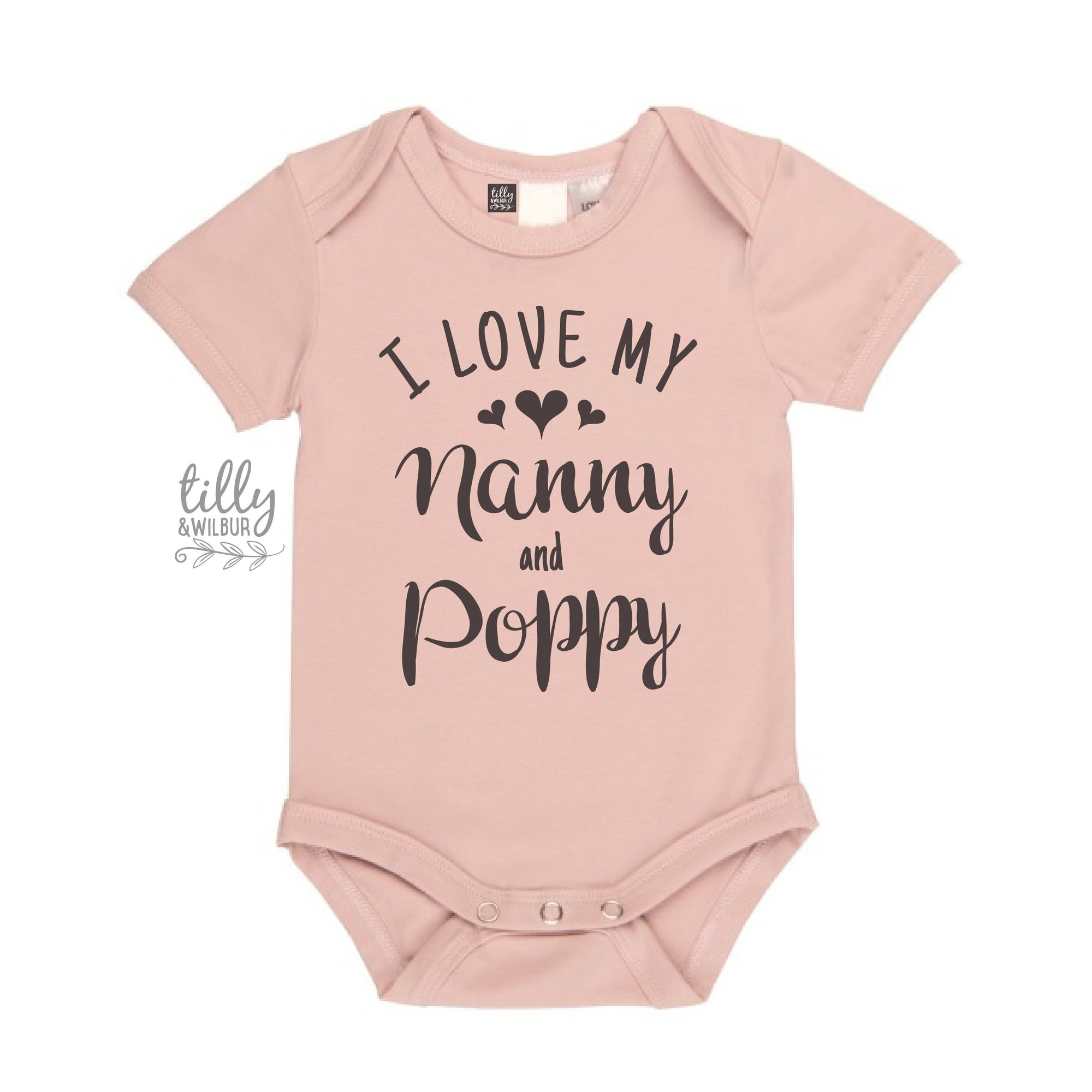 I Love My Nanny And Poppy Baby Bodysuit