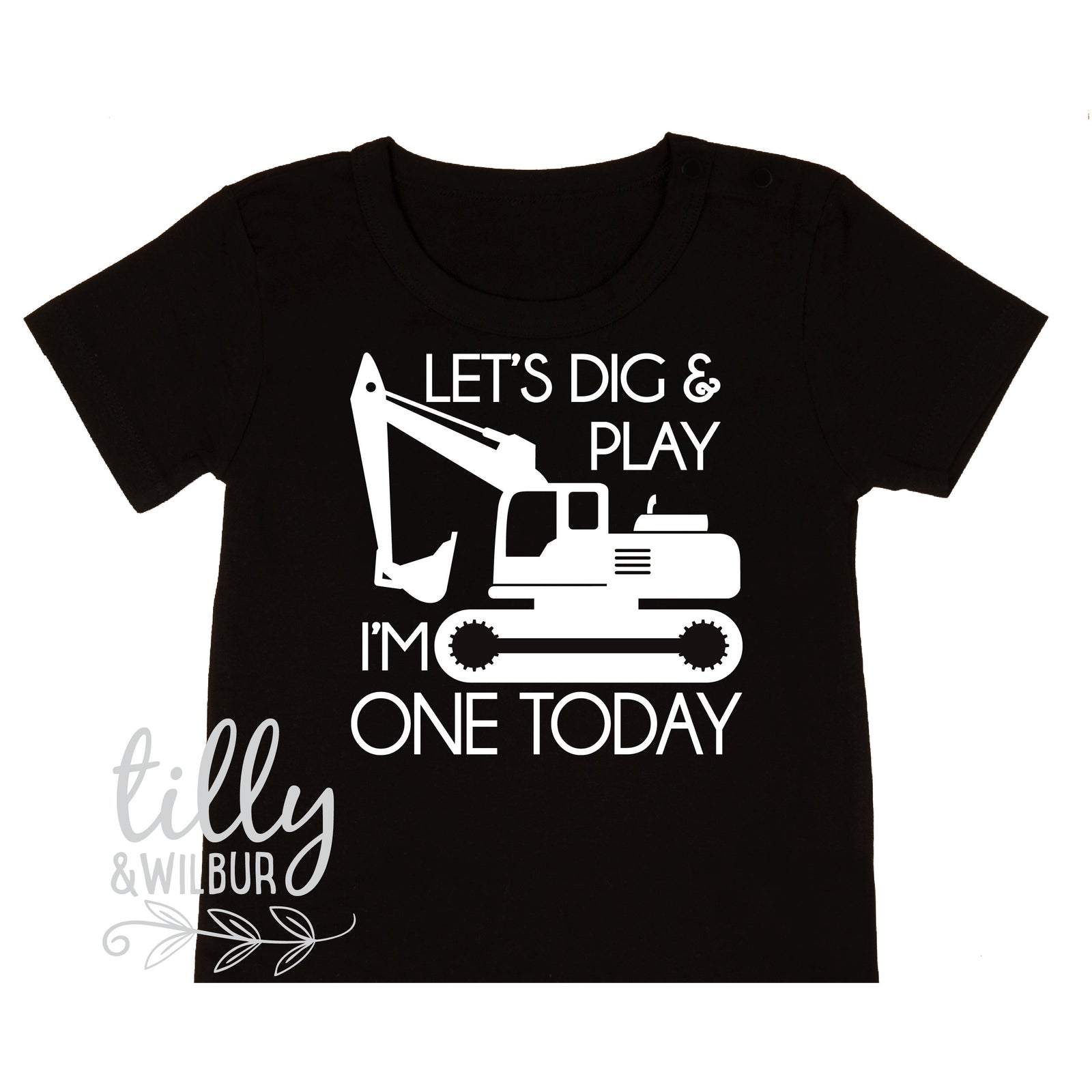 Let's Dig And Play I'm One Today 1st Birthday T-Shirt, One Boys Birthday Shirt, Boys First Birthday Outfit, 1st Birthday, I Am 1 Cake Smash