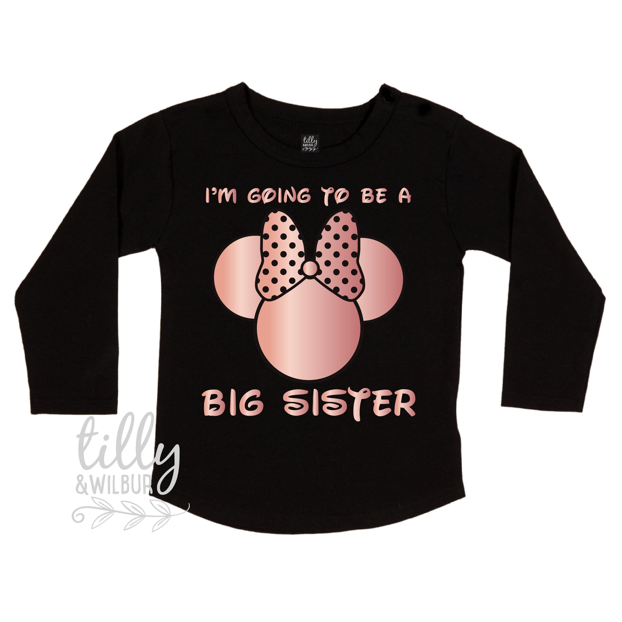 I&#39;m Going To Be A Big Sister T-Shirt for Girls, Minnie Mouse Design, Big Sister Shirt, Pregnancy Announcement, Minnie Mouse Sister T-Shirt