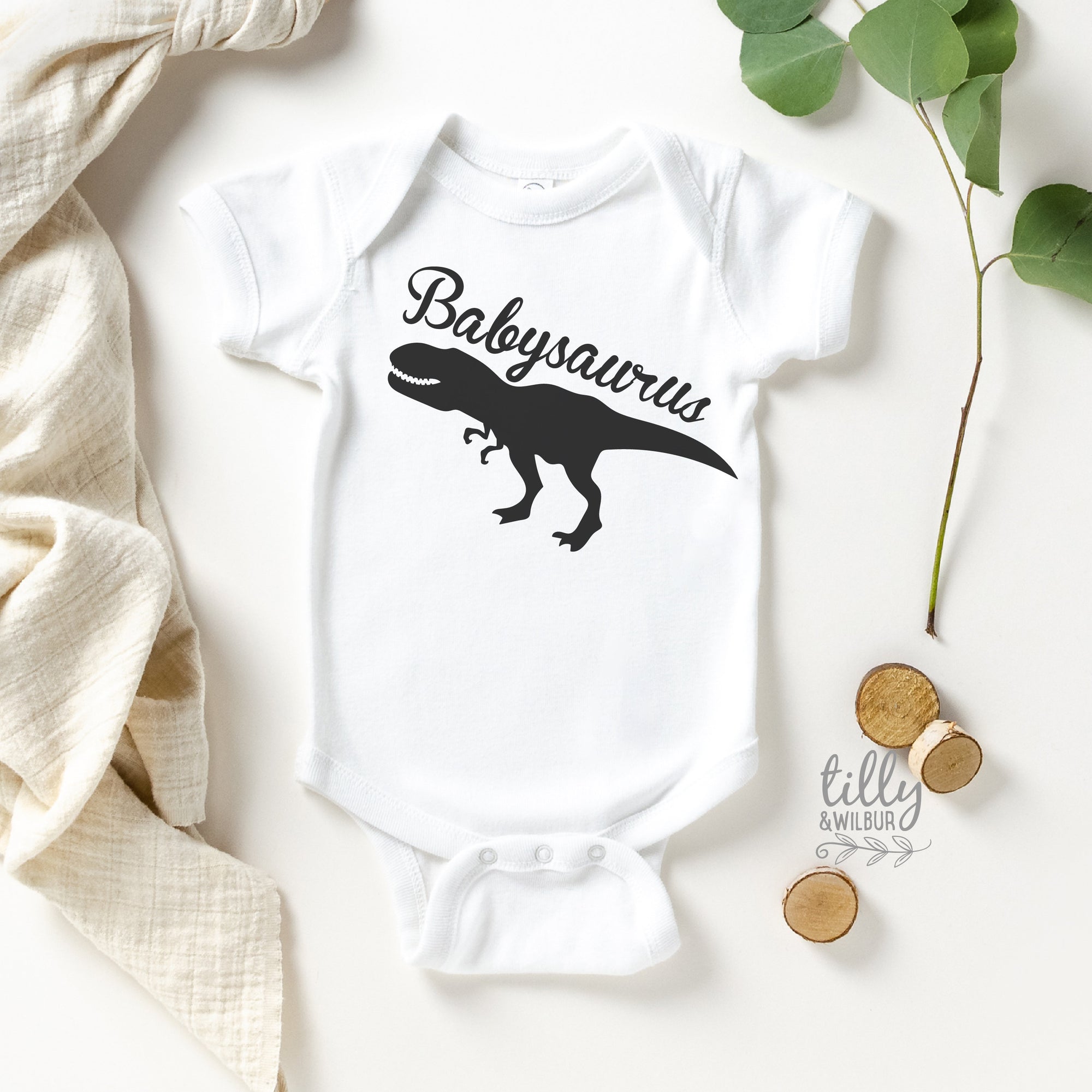 Babysaurus Bodysuit, New Baby Gift, Baby Shower Gift, Little Sister Dinosaur, Little Brother Dinosaur, Newborn Baby Gift, Dinosaur Baby