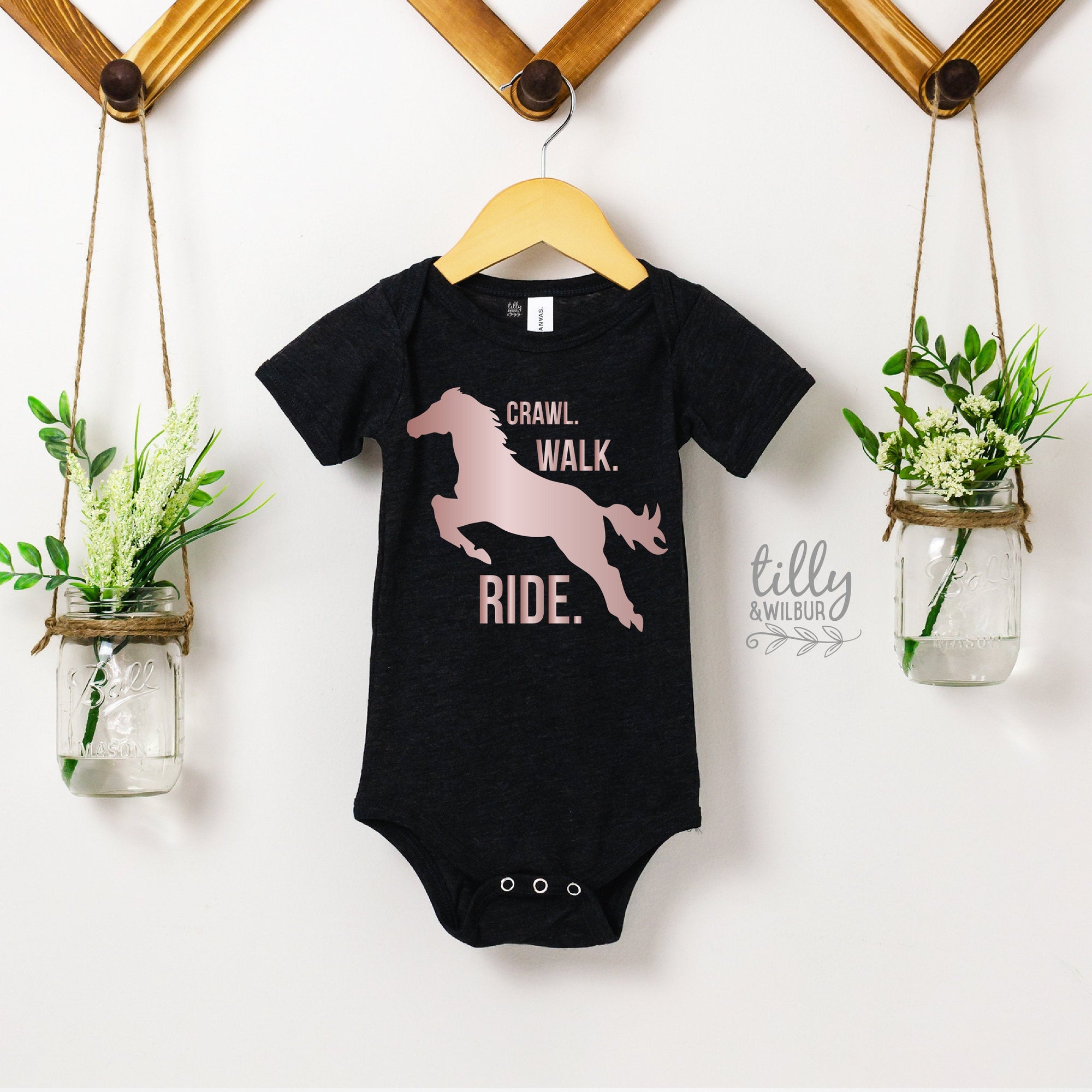 Crawl Walk Ride Bodysuit, New Baby Gift, Baby Shower Gift, Horse Riding Gift, Equestrian Gift, Horse Lover Gift, Horse Clothes, Cowboy Baby