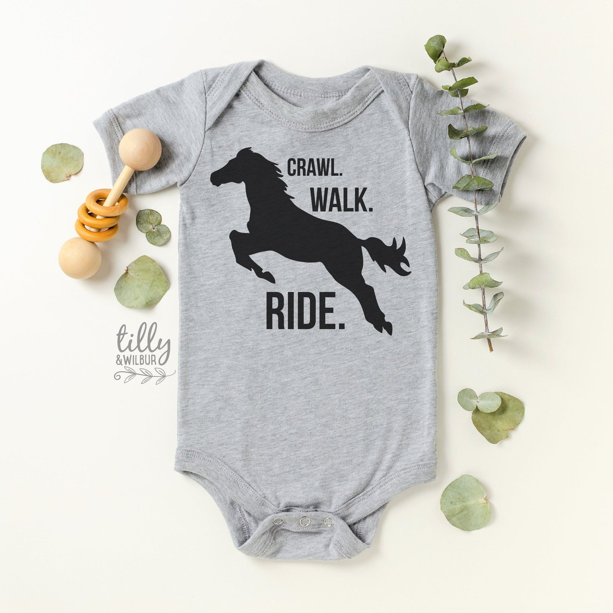 Crawl Walk Ride Bodysuit, New Baby Gift, Baby Shower Gift, Horse Riding Gift, Equestrian Gift, Horse Lover Gift, Horse Clothes, Cowboy Baby