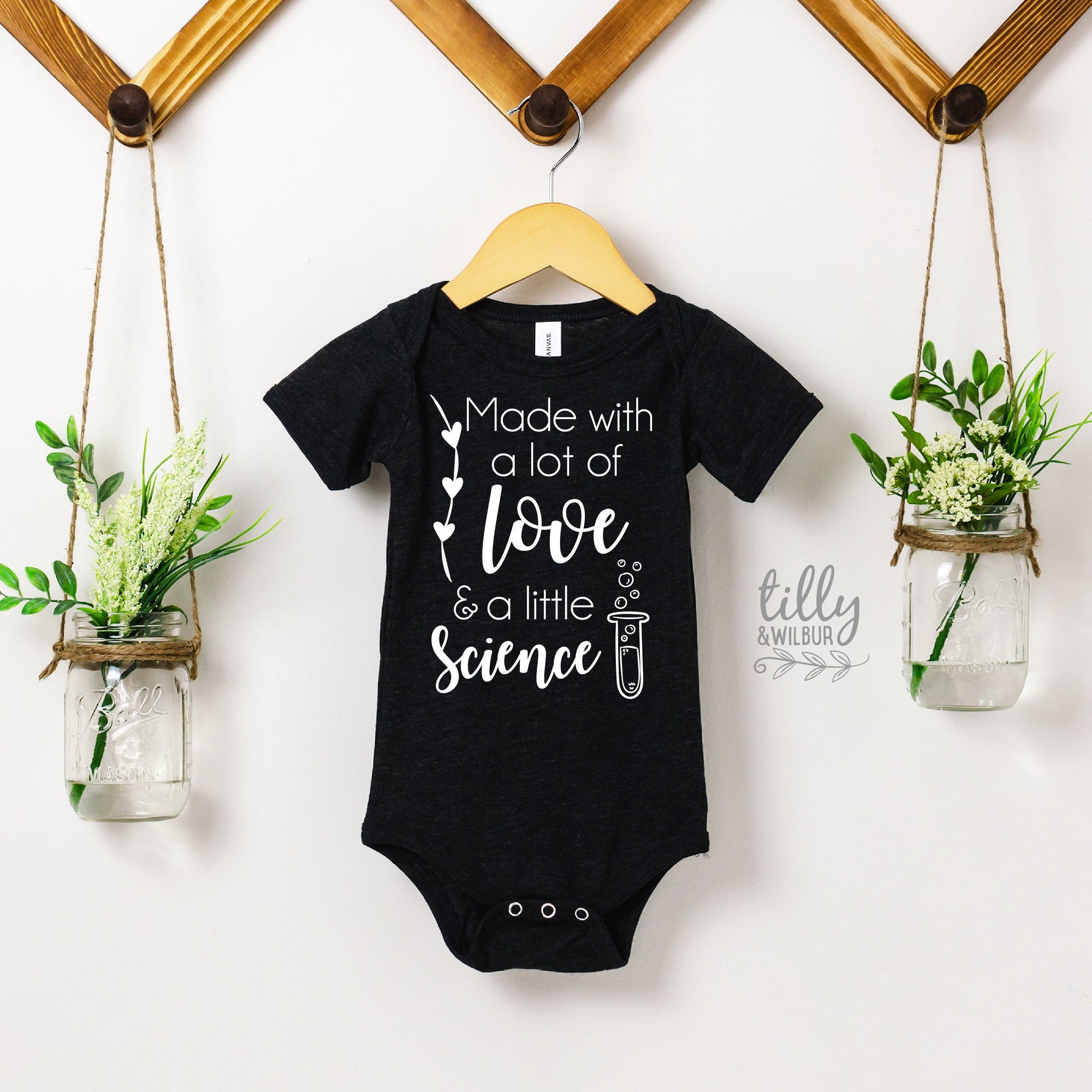 Made With A Lot Of Love And A Little Science Baby Bodysuit, Pregnancy Announcement, IVF Baby, We&#39;re Having A Baby, Worth The Wait, Newborn