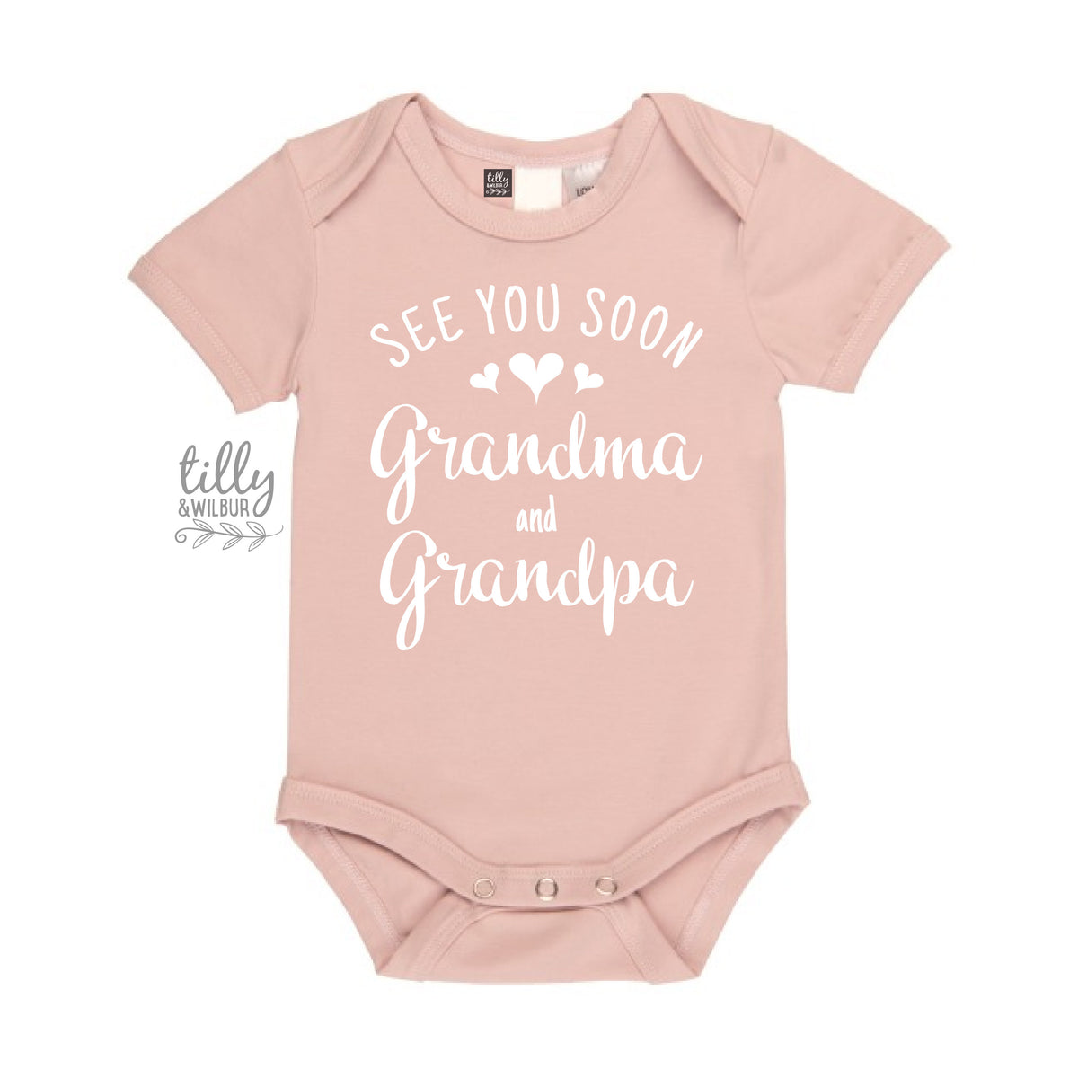 See You Soon Grandma And Grandpa Baby Bodysuit, Hello Grandma &amp; Grandpa Bodysuit, Pregnancy Announcement To Grandparents, First Grandbaby
