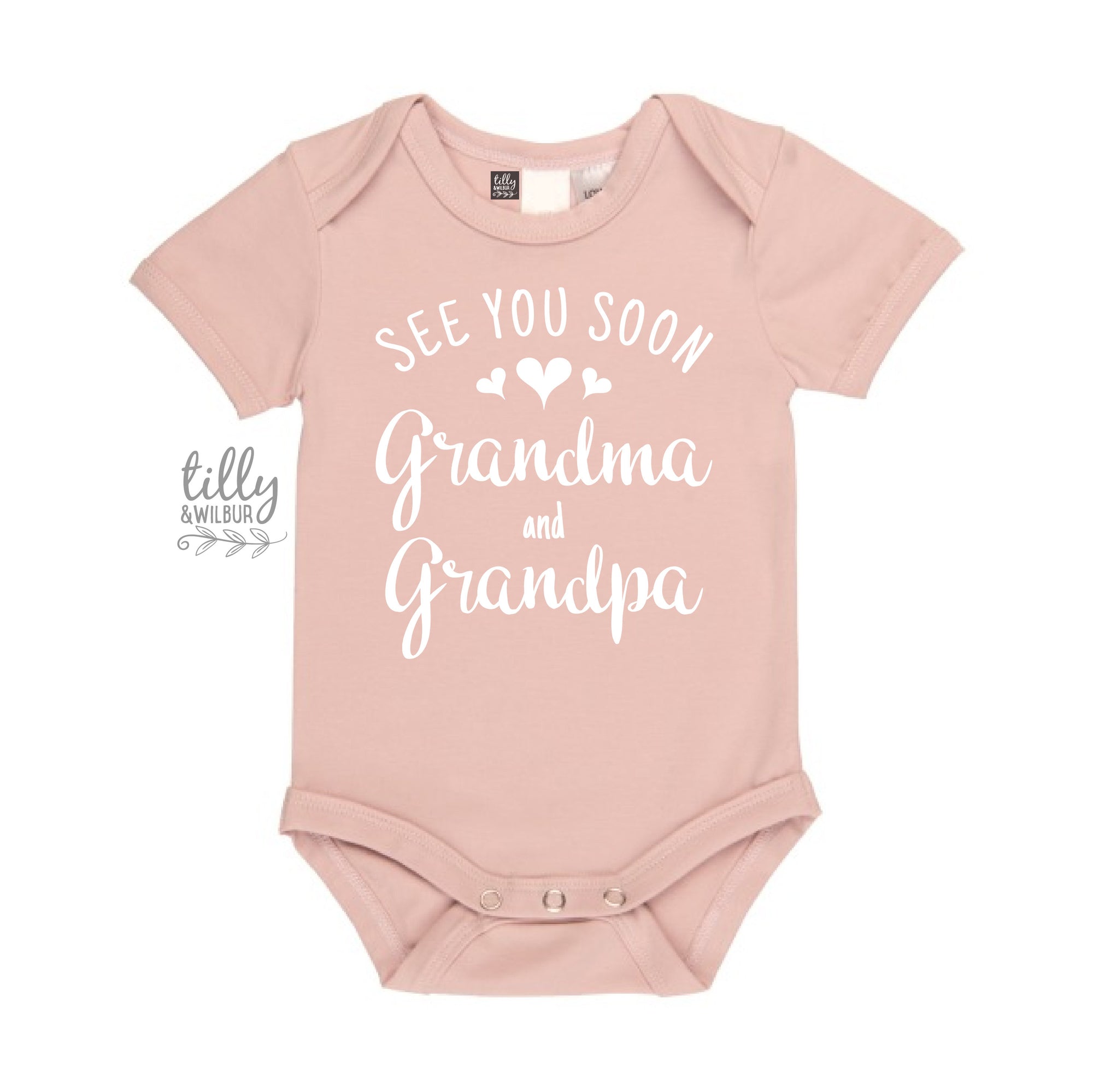 See You Soon Grandma And Grandpa Baby Bodysuit, Hello Grandma & Grandpa Bodysuit, Pregnancy Announcement To Grandparents, First Grandbaby