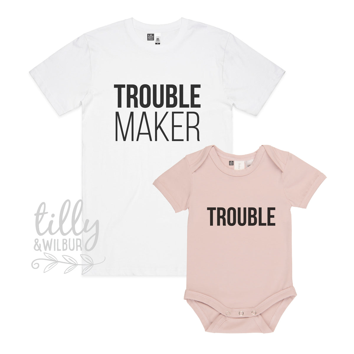 Trouble Maker, Trouble Father Son, Daddy Daughter Matching Shirts, Matching Dad And Baby, Father&amp;#39;s Day Gift, Newborn Gift, New Dad T-Shirt