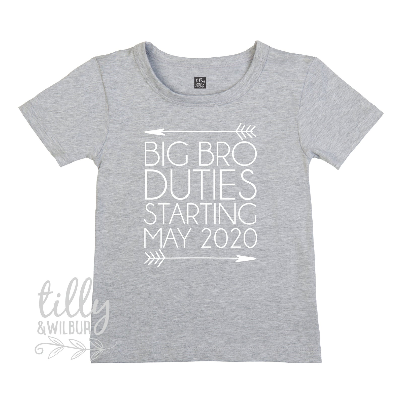 Big Brother Duties Starting On Due Date, Personalised Pregnancy Announcement Tee, Brother Gift, Promoted To Big Brother, Big Brother T-Shirt