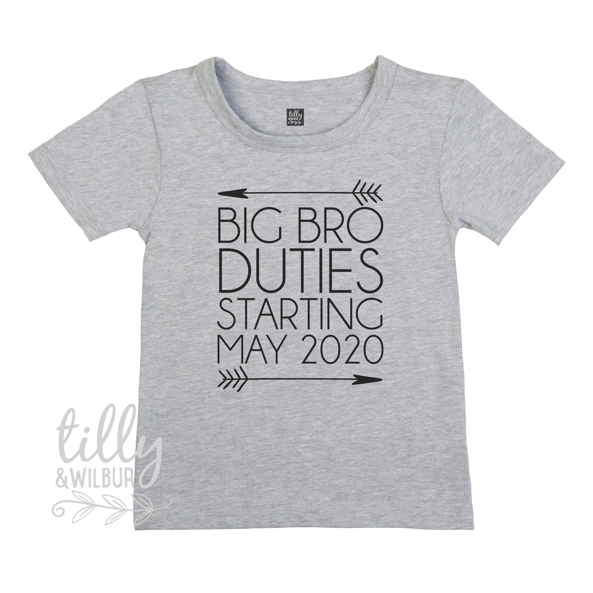 Big Brother Duties Starting On Due Date, Personalised Pregnancy Announcement Tee, Brother Gift, Promoted To Big Brother, Big Brother T-Shirt