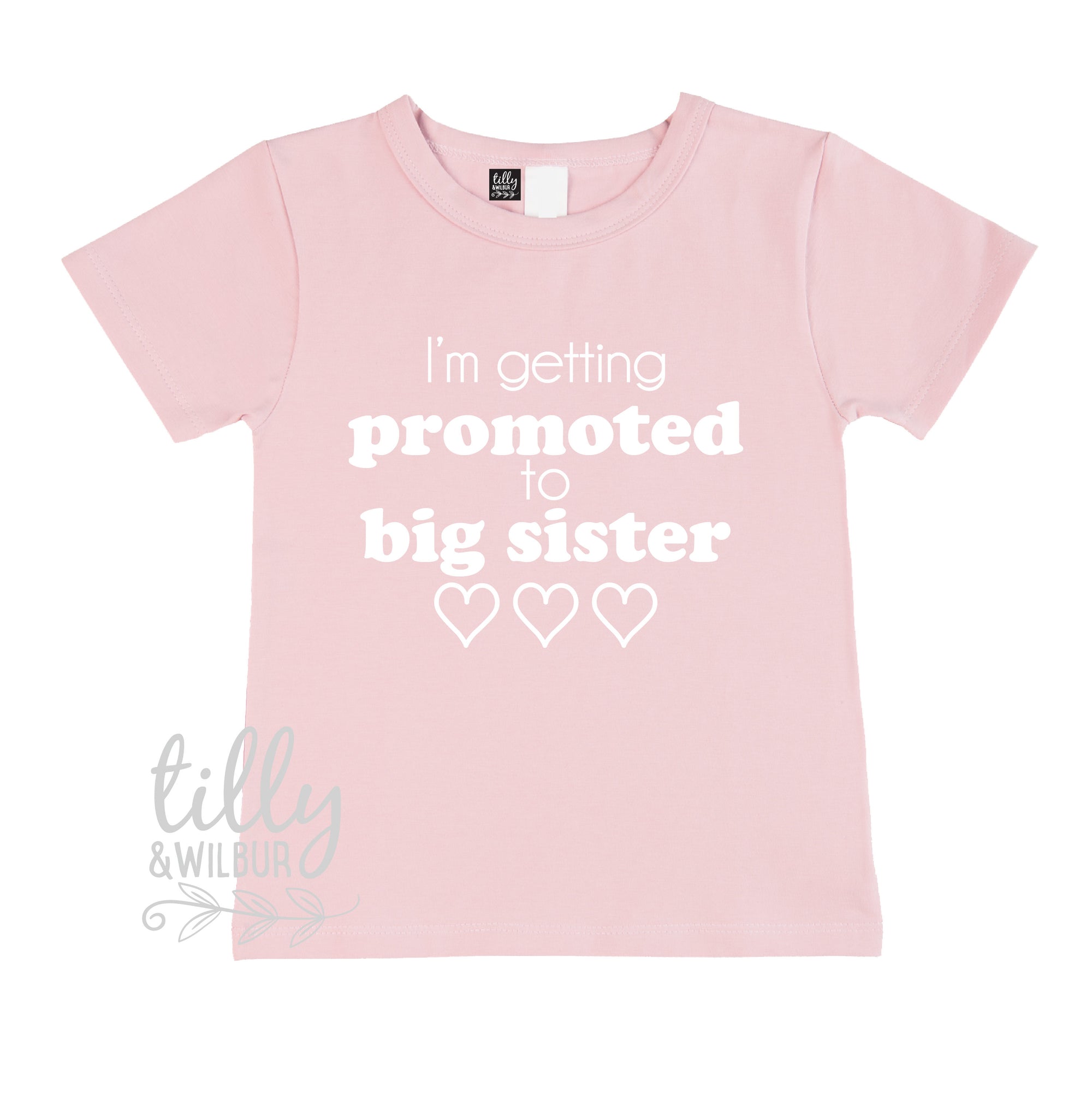 I&#39;m Getting Promoted To Big Sister Girl&#39;s T-Shirt, Big Sister T-Shirt, I&#39;m Going To Be A Big Sister, Girl&#39;s Clothing, Pregnancy Announcement