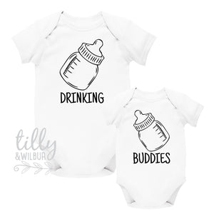 Drinking Buddies Bodysuits For Twins, Drinking Buddies Twin Bodysuits, Twin Baby Gift, Twin Baby Shower, Twin Pregnancy Announcement Gift