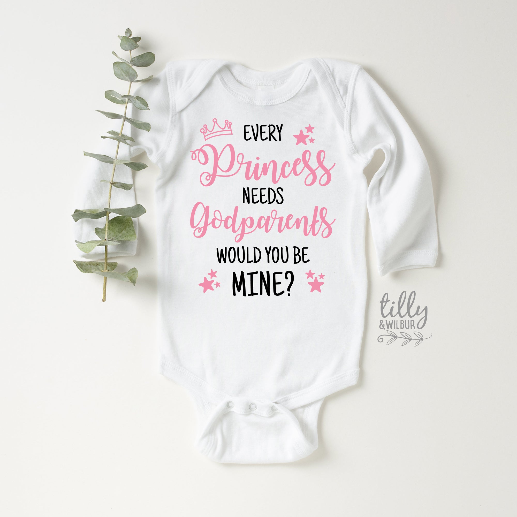 Every Princess Needs Godparents Would You Be Mine Baby Bodysuit, Godparents Proposal, Godparents Invitation, Baptism, Godmother, Godfather