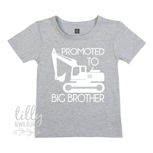 Promoted To Big Brother Excavator T-Shirt For Boys, Big Brother Shirt, I&#39;m Going To Be A Big Brother, Pregnancy Announcement, Boys Clothing