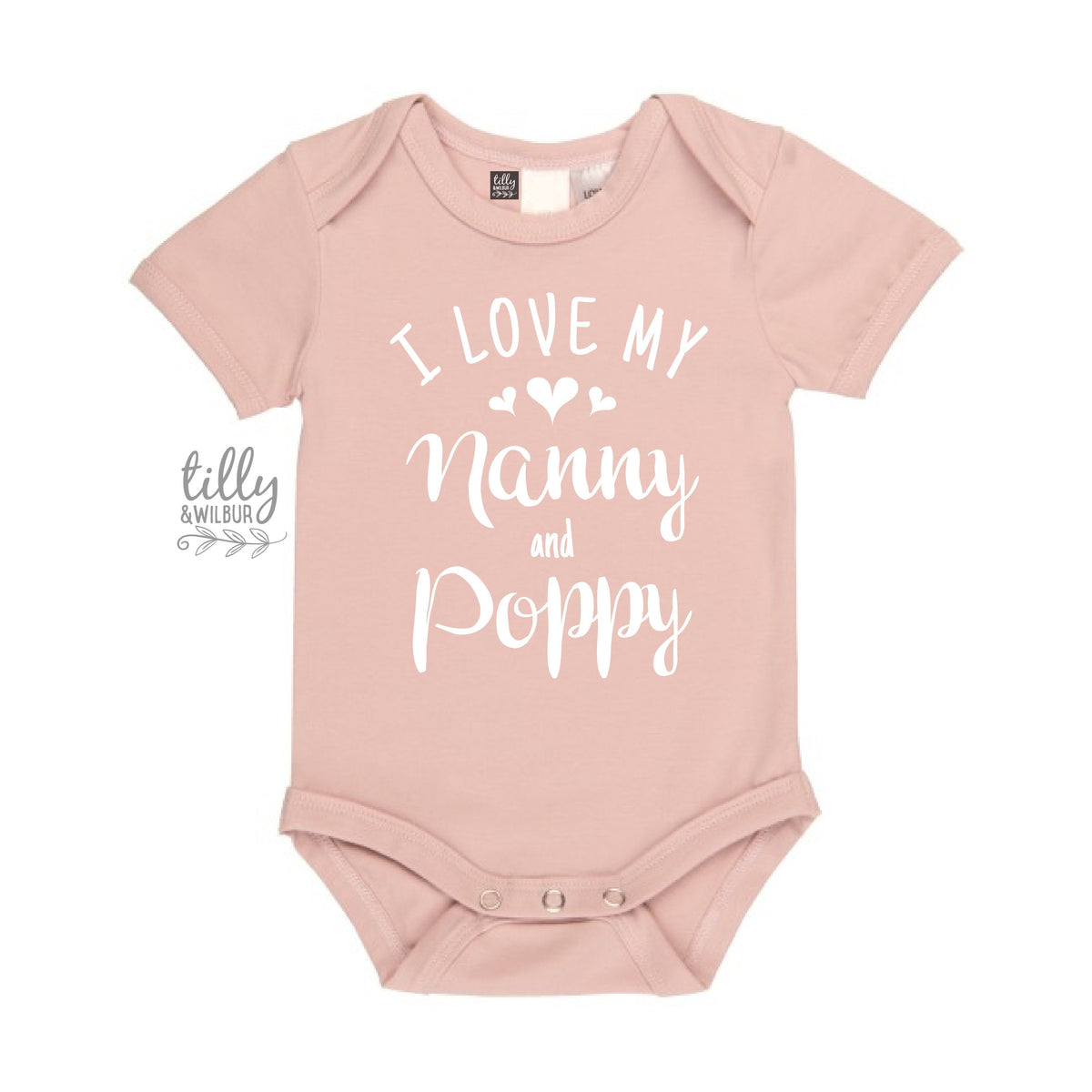 I Love My Nanny And Poppy Baby Bodysuit, Hello Grandma &amp; Grandpa, Pregnancy Announcement To Grandparents, New Grandchild Gift, Nana, Oma