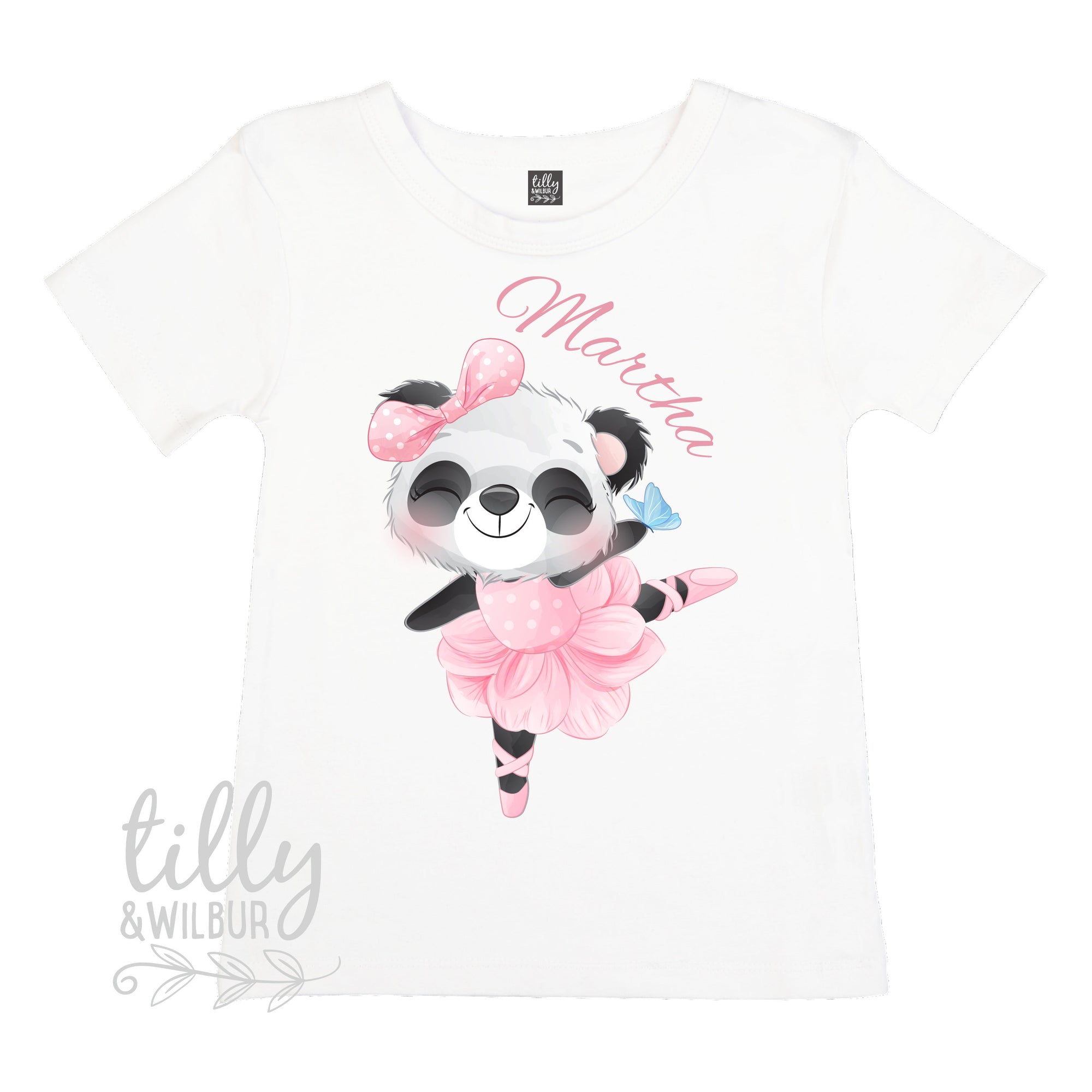Personalised Ballerina T-Shirt For Girls, Panda Ballerina, Personalised Ballet T-Shirt, Ballet Gift, Ballerina Gift, Ballerina Birthday Gift