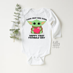 Yoda Best Dad Ever Happy First Father&#39;s Day Baby Bodysuit, Happy 1st Father&#39;s Day, Star Wars Father&#39;s Day Bodysuit, First Fathers Day Baby