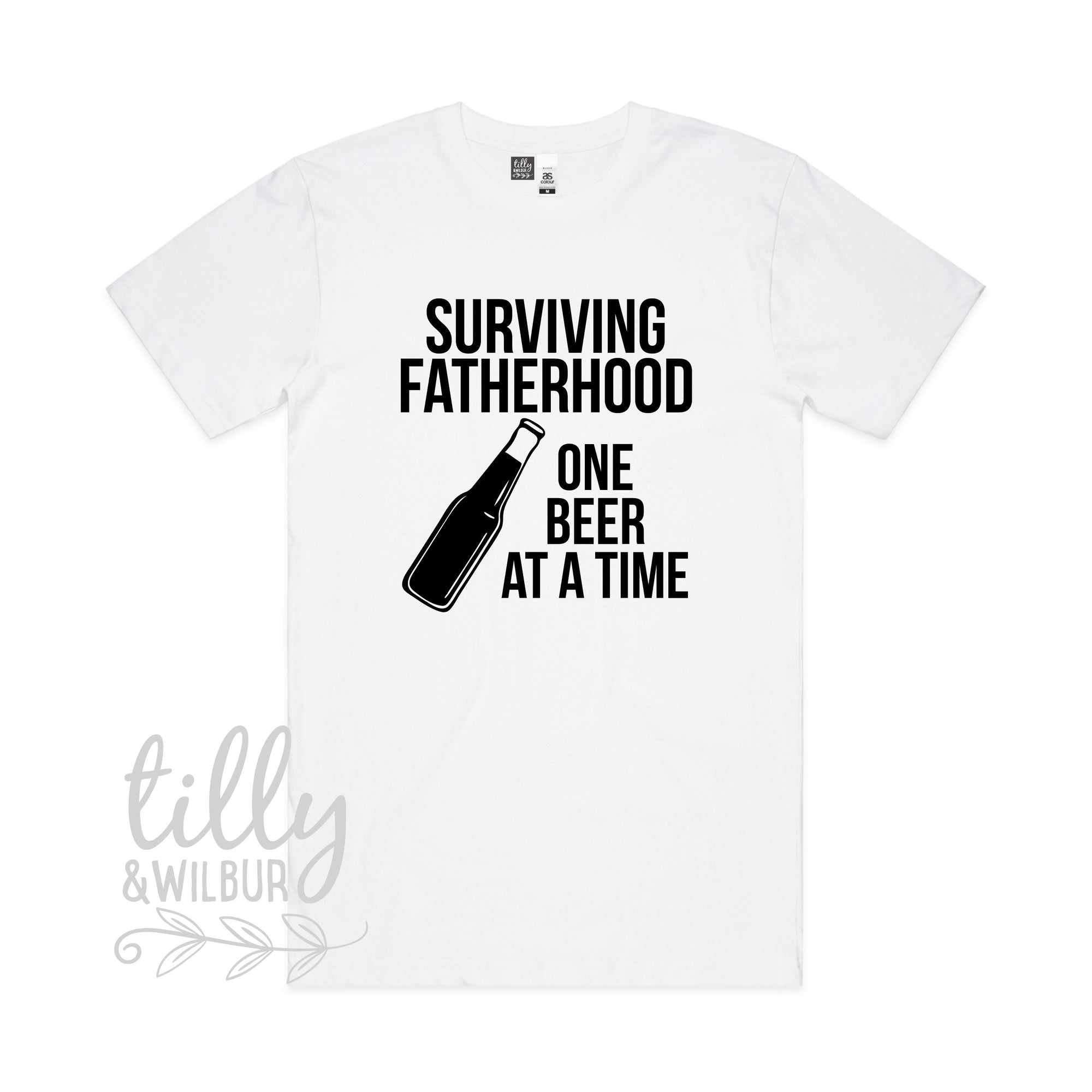 Surviving Fatherhood One Beer At A Time Men&#39;s T-Shirt, Father&#39;s Day T-Shirt, Father&#39;s Day Gift, First Father&#39;s Day, Funny Dad Gift, Dad Tee