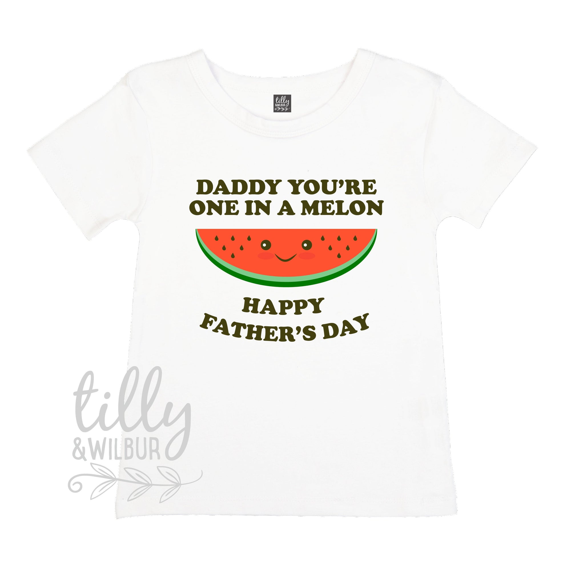 Daddy You&#39;re One In A Melon Happy Father&#39;s Day, Father&#39;s Day T-Shirt, Fathers Day Baby Outfit, Fathers Day T-Shirt, Funny Daddy Bodysuit