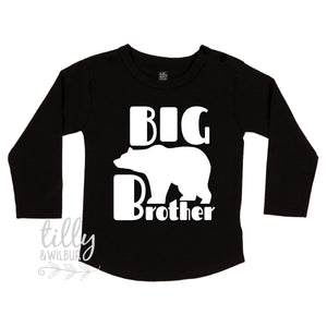 Big Brother Bear Long Sleeve T-Shirt, Big Brother T-Shirt, I&#39;m Going To Be A Big Brother, Pregnancy Announcement Shirt, Brother Gift, Bear
