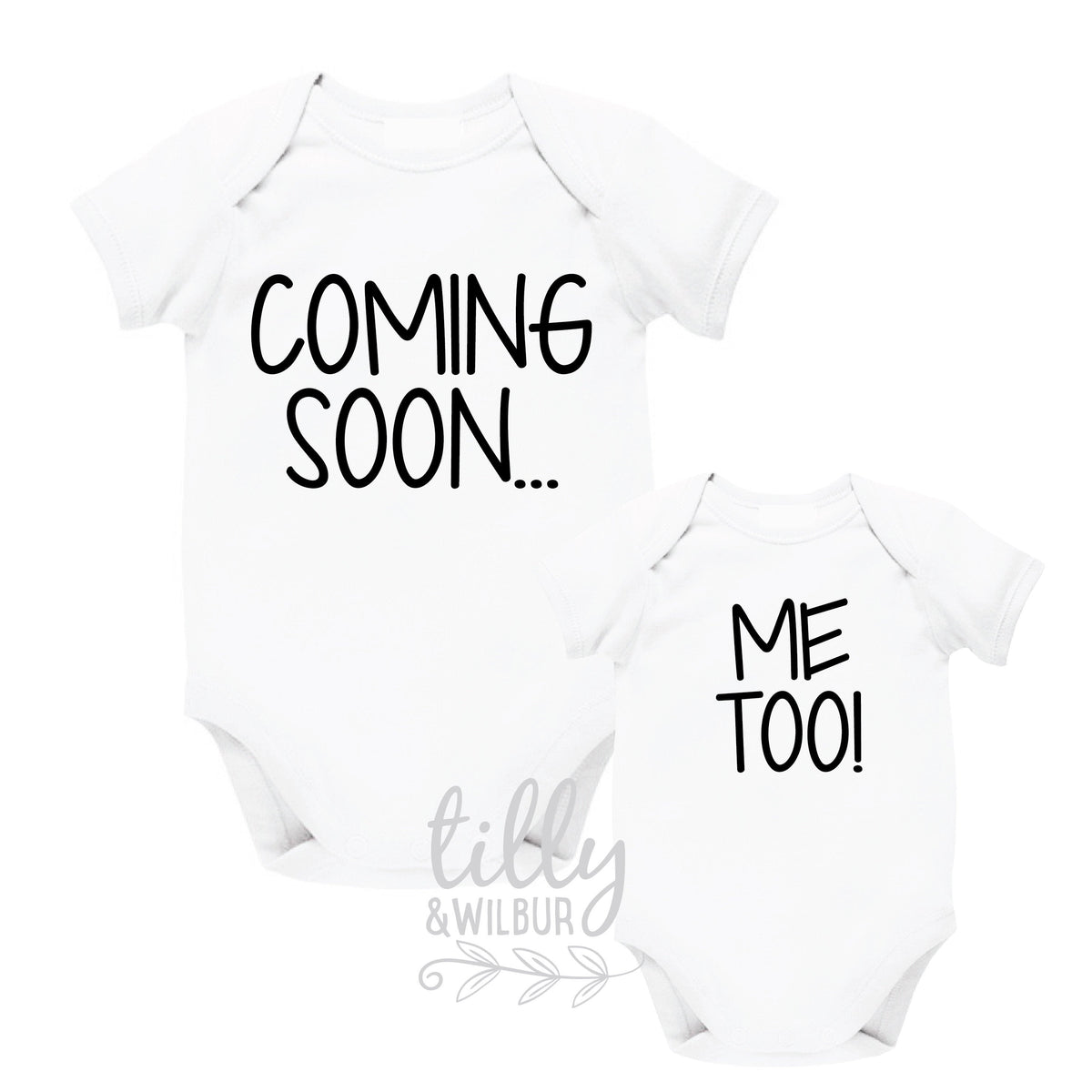 Coming Soon, Me Too! Twin Announcement Bodysuits, Twin Bodysuits, Pregnancy Announcement For Twins, Twinning, Twin, We&amp;#39;re Having Twins!