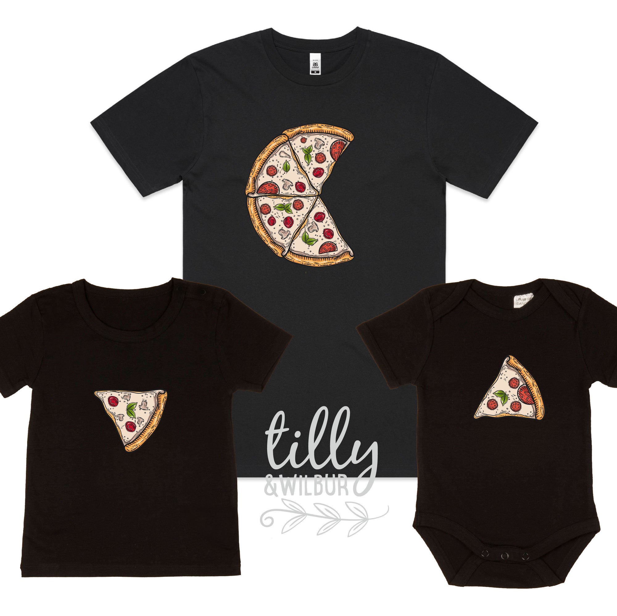 Matching Pizza Slice Family T-Shirts, Daddy And Daughter, Father And Son, Matching Dad Baby, Daddy Daughter, Father&#39;s Day Gift, Newborn Gift