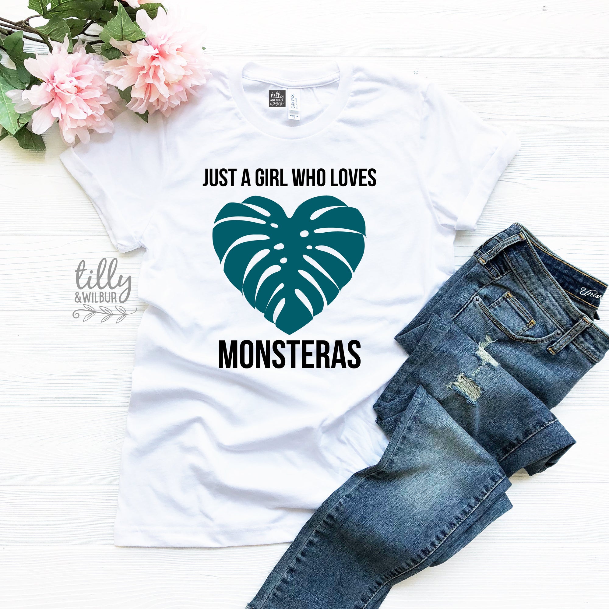 Just A Girl Who Loves Monsteras Women&#39;s T-Shirt, Monstera T-Shirt, Monstera Shirt, Women&#39;s Birthday, Women&#39;s Gift, Monstera Lover, Monstera