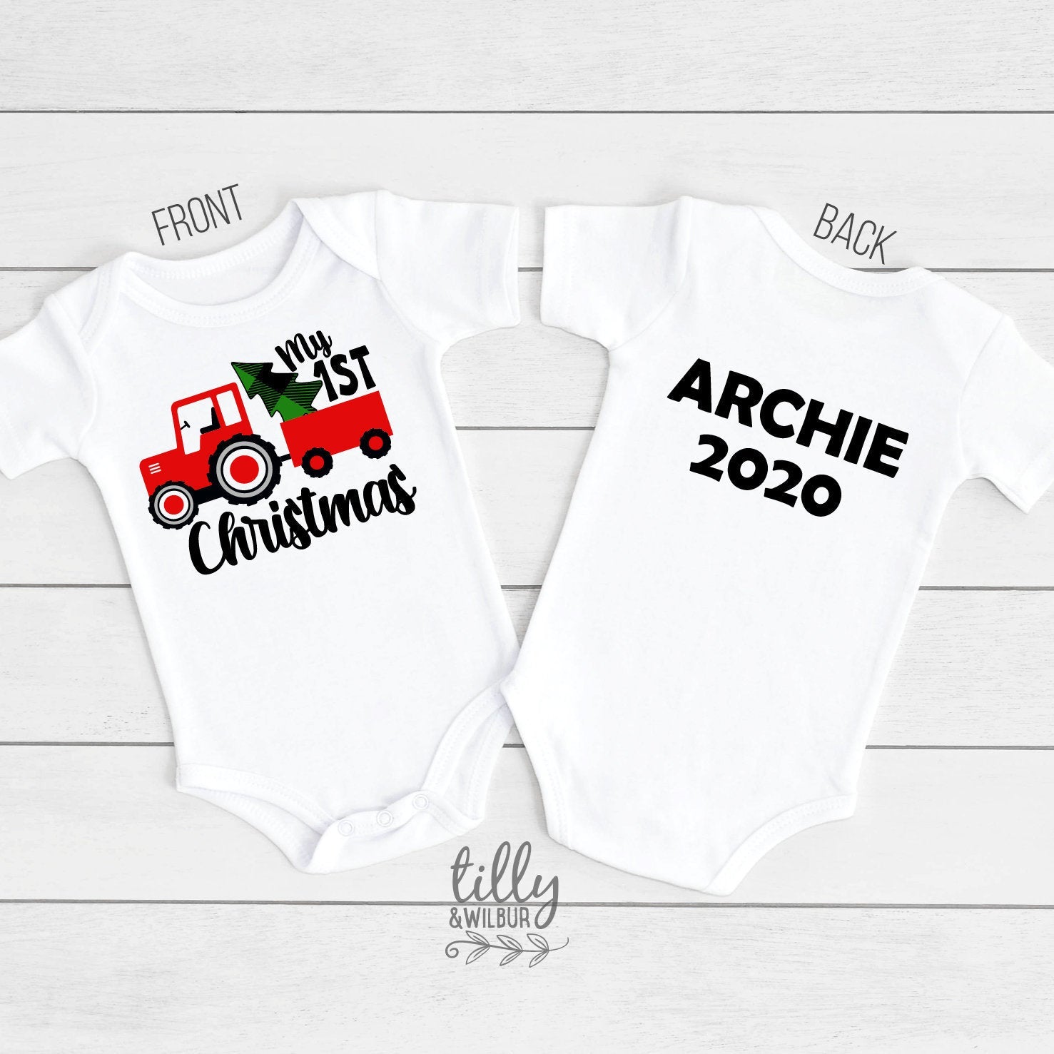 My 1st Christmas Bodysuit, My First Christmas Bodysuit, Personalised 1st Christmas Romper, Personalised New Baby&#39;s First Christmas, Newborn