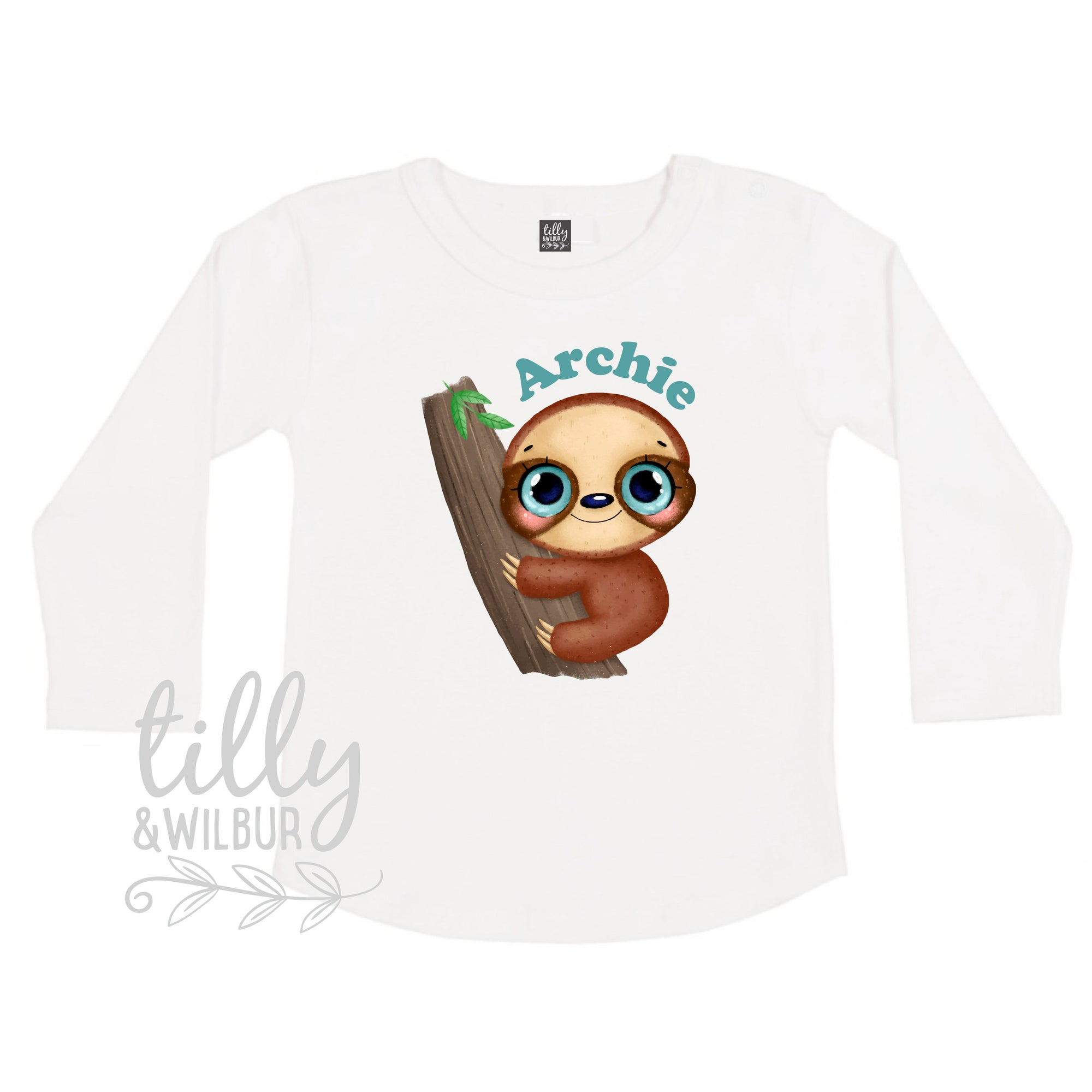 Personalised Sloth T-Shirt For Boys, Personalised Sloth T-Shirt For Boys, Baby Sloth, Gifts For Boys, Boys Birthday Tee, Boys Christmas Tee