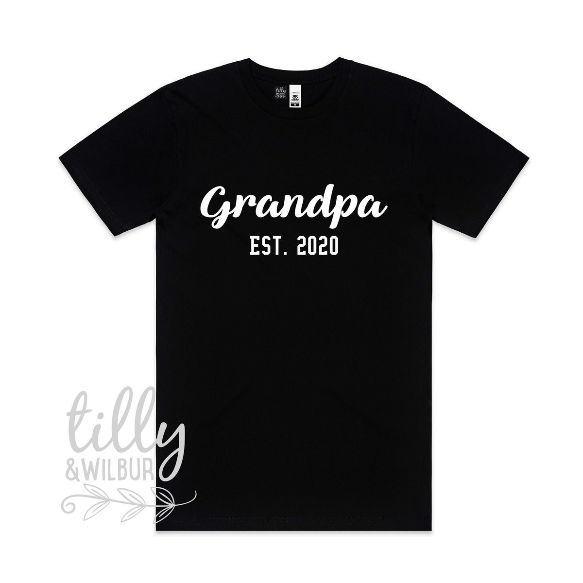 Grandpa Est. T-Shirt, Personalised Pregnancy Announcement Shirt, I&amp;#39;m Going To Be An Grandpa, Baby Shower Gift, Grandparents, Pop, Grandpa