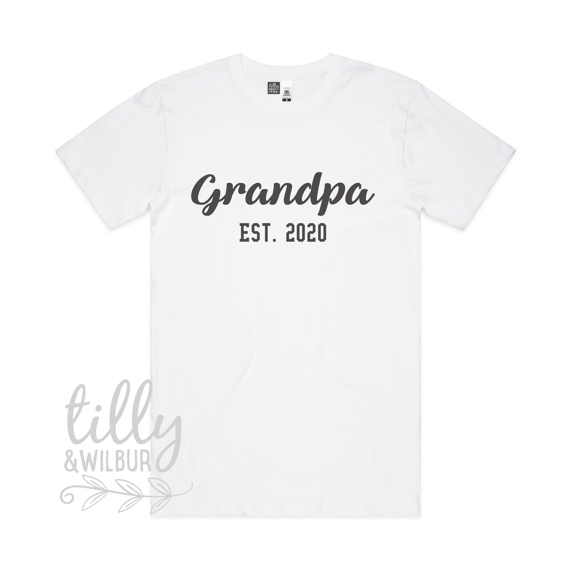 Grandpa Est. T-Shirt, Personalised Pregnancy Announcement Shirt, I&#39;m Going To Be An Grandpa, Baby Shower Gift, Grandparents, Pop, Grandpa