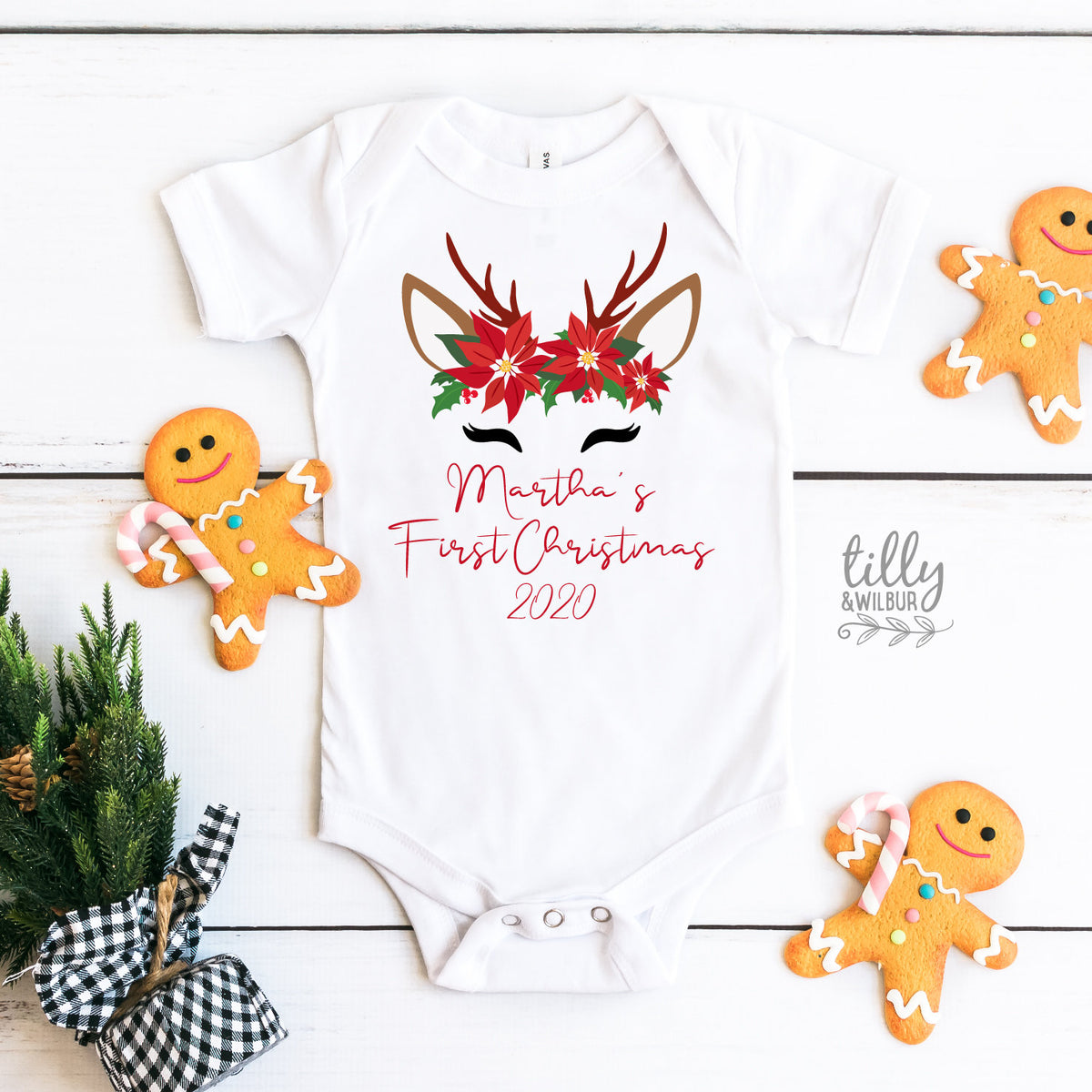 My 1st Christmas Bodysuit, My First Christmas Bodysuit, Personalised 1st Christmas Romper, Personalised New Baby&amp;#39;s First Christmas, Newborn