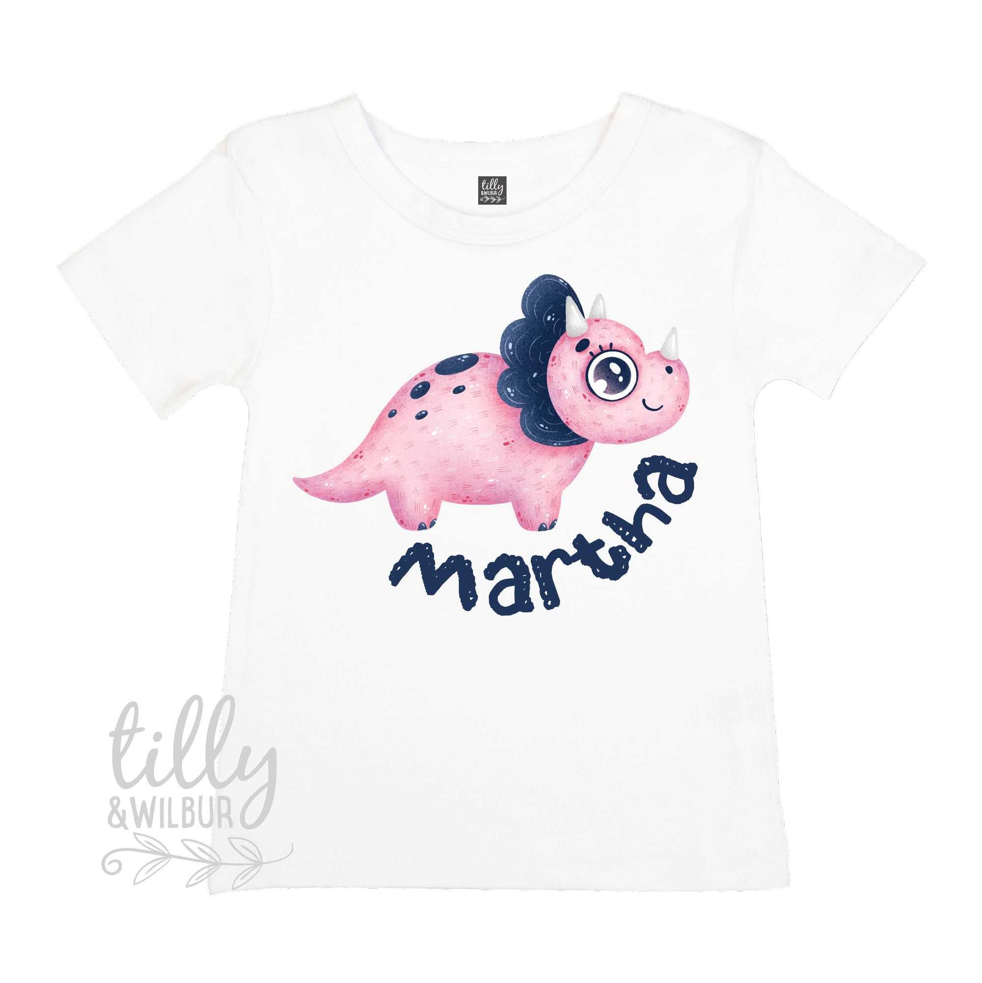 Personalised Girls Dinosaur T-Shirt, Girls Dinosaur T-Shirt, Personalised Girls Birthday Gift, Personalised Girls Christmas Gift, Dino Shirt