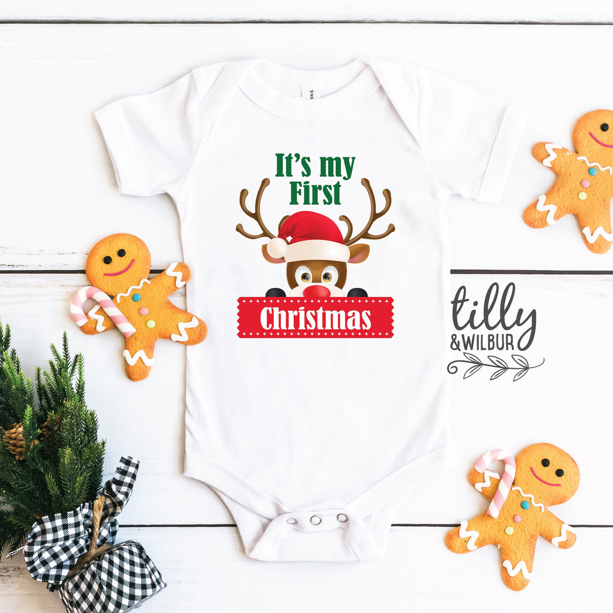 It&amp;#39;s My First Christmas Baby Bodysuit, My 1st Christmas Bodysuit, My First Christmas Bodysuit, Christmas Baby Gift, New Baby First Christmas