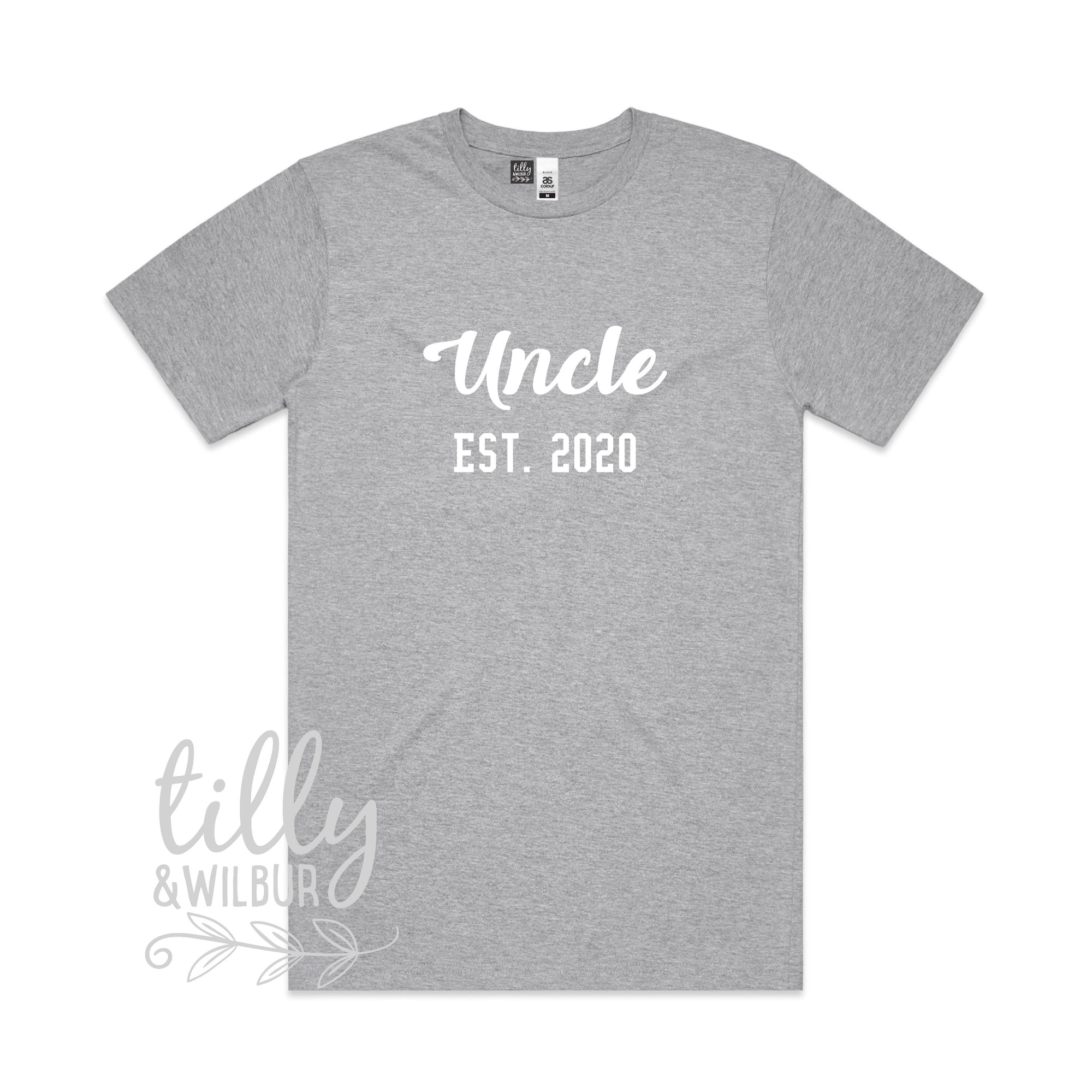 Uncle Est. T-Shirt, Personalised Pregnancy Announcement Shirt, I&#39;m Going To Be An Uncle, Baby Shower Gift, Men&#39;s Clothing, Niece Nephew Gift