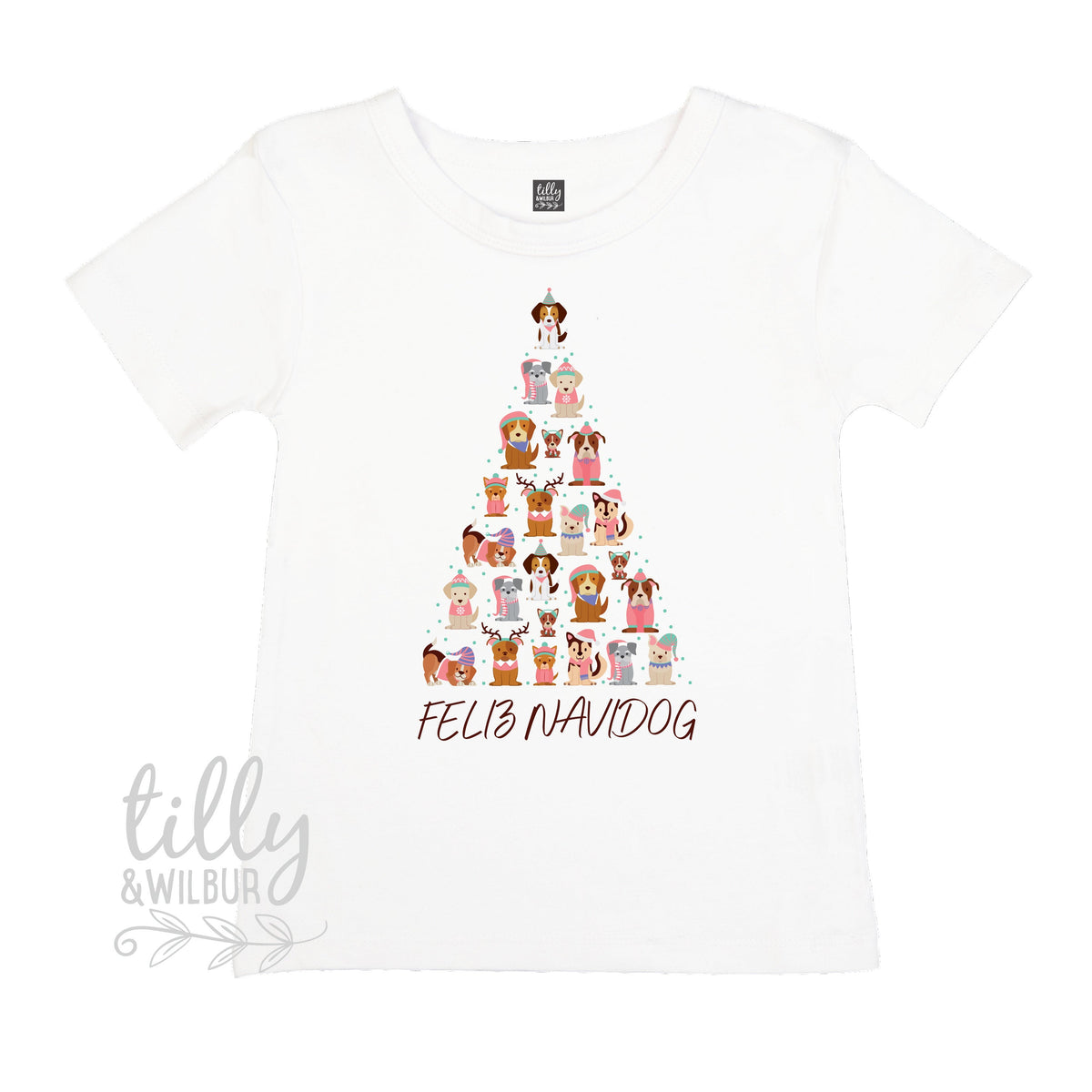 Feliz Navidog Christmas T-Shirt, Dog T-Shirt, Christmas Dog T-Shirt, Dog Christmas T-Shirt, Kid&amp;#39;s Dog T-Shirt, Dog Lovers T-Shirt, Spain