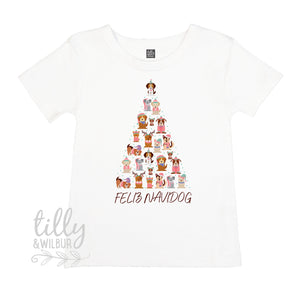 Feliz Navidog Christmas T-Shirt, Dog T-Shirt, Christmas Dog T-Shirt, Dog Christmas T-Shirt, Kid&#39;s Dog T-Shirt, Dog Lovers T-Shirt, Spain