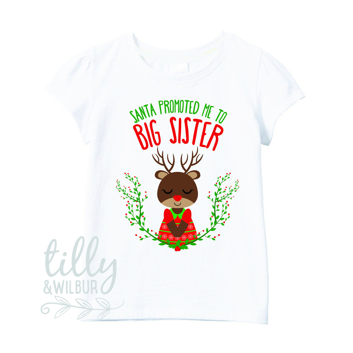 Santa Promoted Me To Big Sister T-Shirt, 1st Christmas As A Big Sister Tee, Big Sister Christmas Gift, Big Sister Christmas T-Shirt, Xmas
