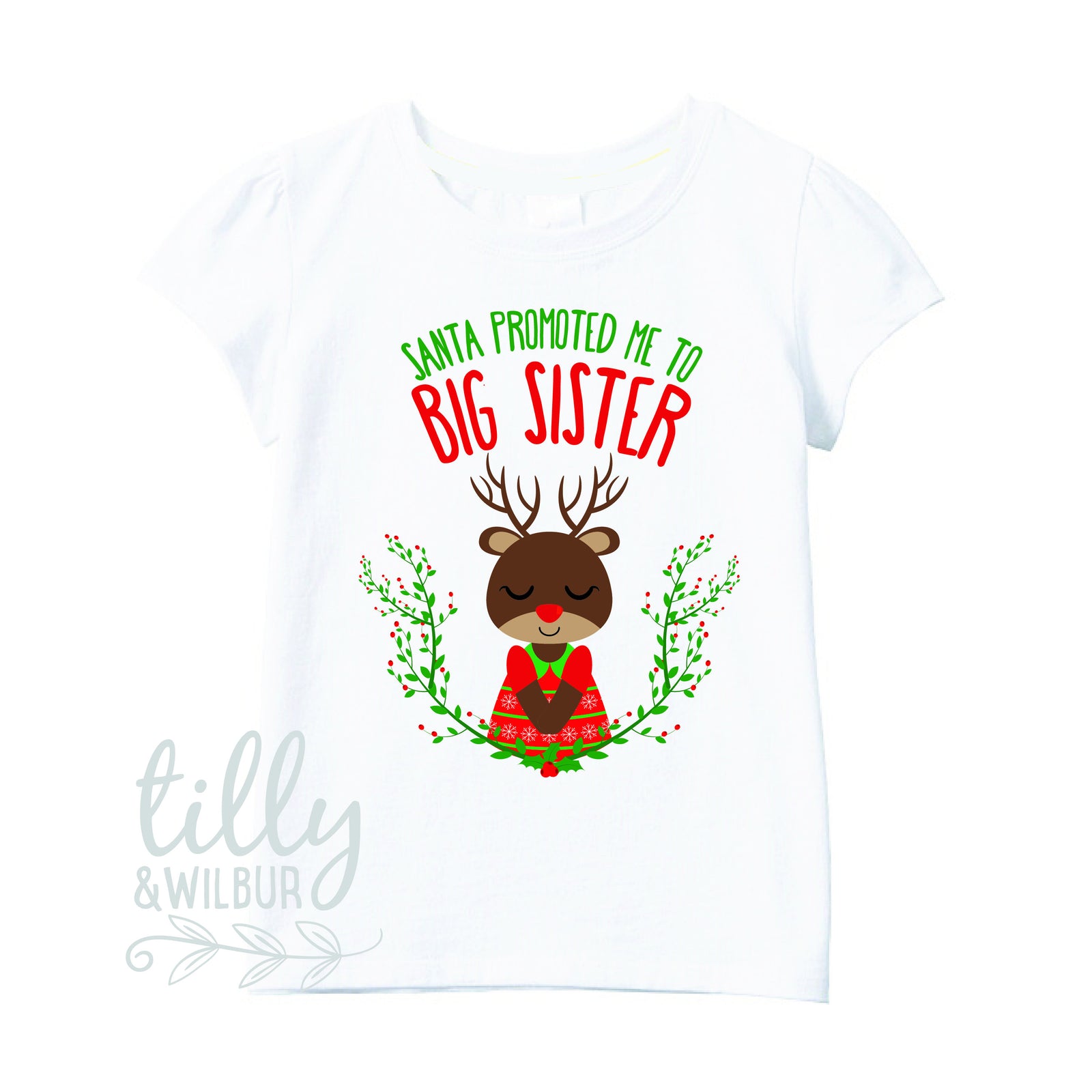 Santa Promoted Me To Big Sister T-Shirt, 1st Christmas As A Big Sister Tee, Big Sister Christmas Gift, Big Sister Christmas T-Shirt, Xmas
