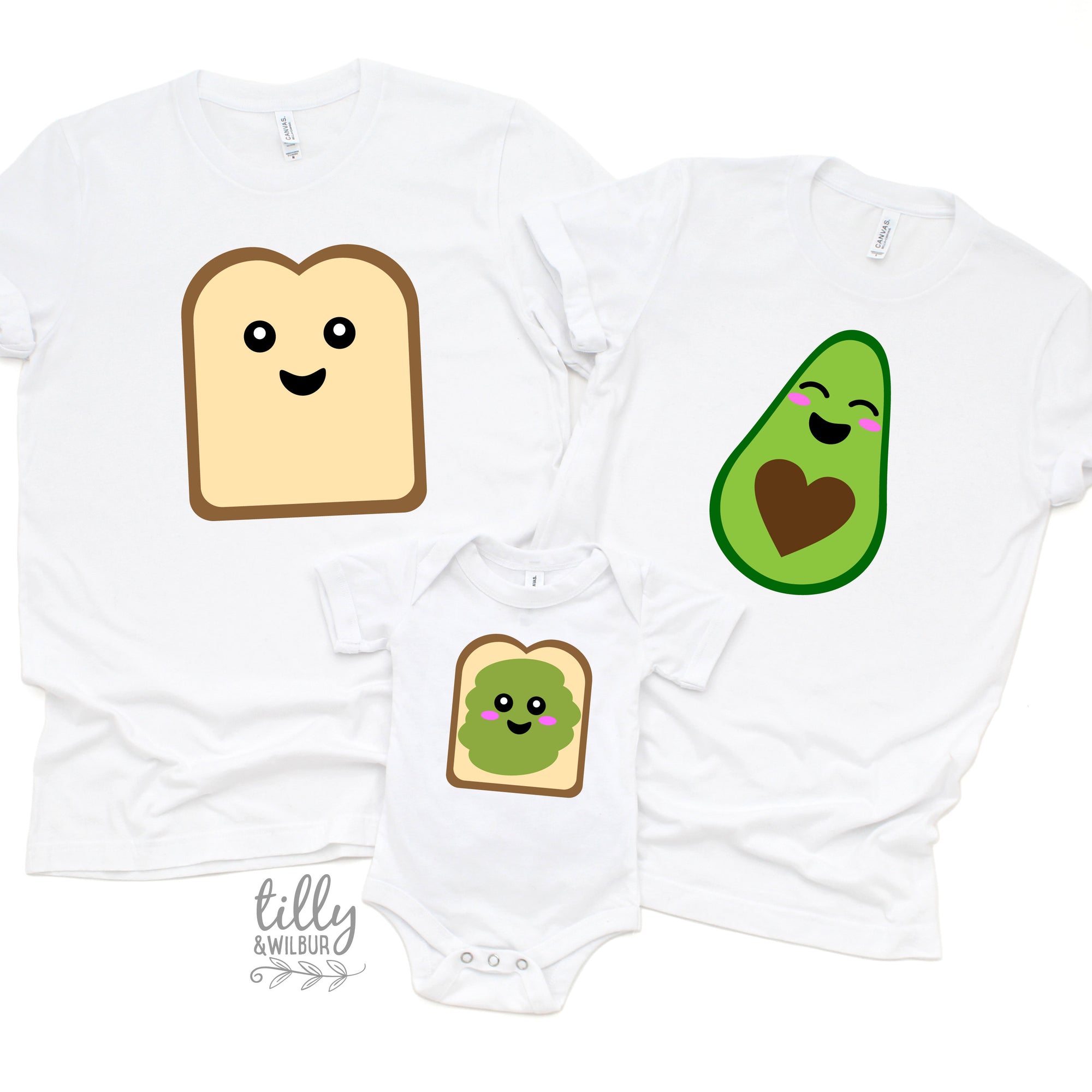 Avocado Toast Family T-Shirt, Avocado Toast Set, Avocado, Valentine&#39;s Day Family, Matching Family, Avocado Foodie Family, Vegan, Vegetarian