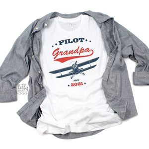 Pilot T-Shirt, Grandpa T-Shirt, Grandpa Pilot T-Shirt, Pilot Grandpa T-Shirt, Fathers Day Gift, Newborn, Personalised, Flying Grandfather