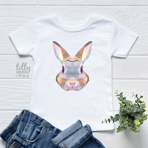 Rabbit Easter T-Shirt, Geometric Rabbit Shirt, Easter T-Shirt, Boys Easter Gift, Girls Easter Gift, Easter Shirt, Hip Hop Easter Clothing