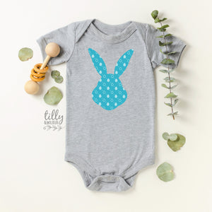 Patterned Easter Bunny Baby Bodysuit For Boys, First Easter One-Piece, Newborn Easter Gift, 1st Easter, Baby&#39;s 1st Easter, Bunny Rabbit Gift