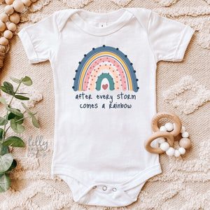 After Every Storm Comes A Rainbow Baby Bodysuit, Pregnancy Announcement Bodysuit, Rainbow Baby, Newborn Baby Gift, Baby Shower Gift, New Bub