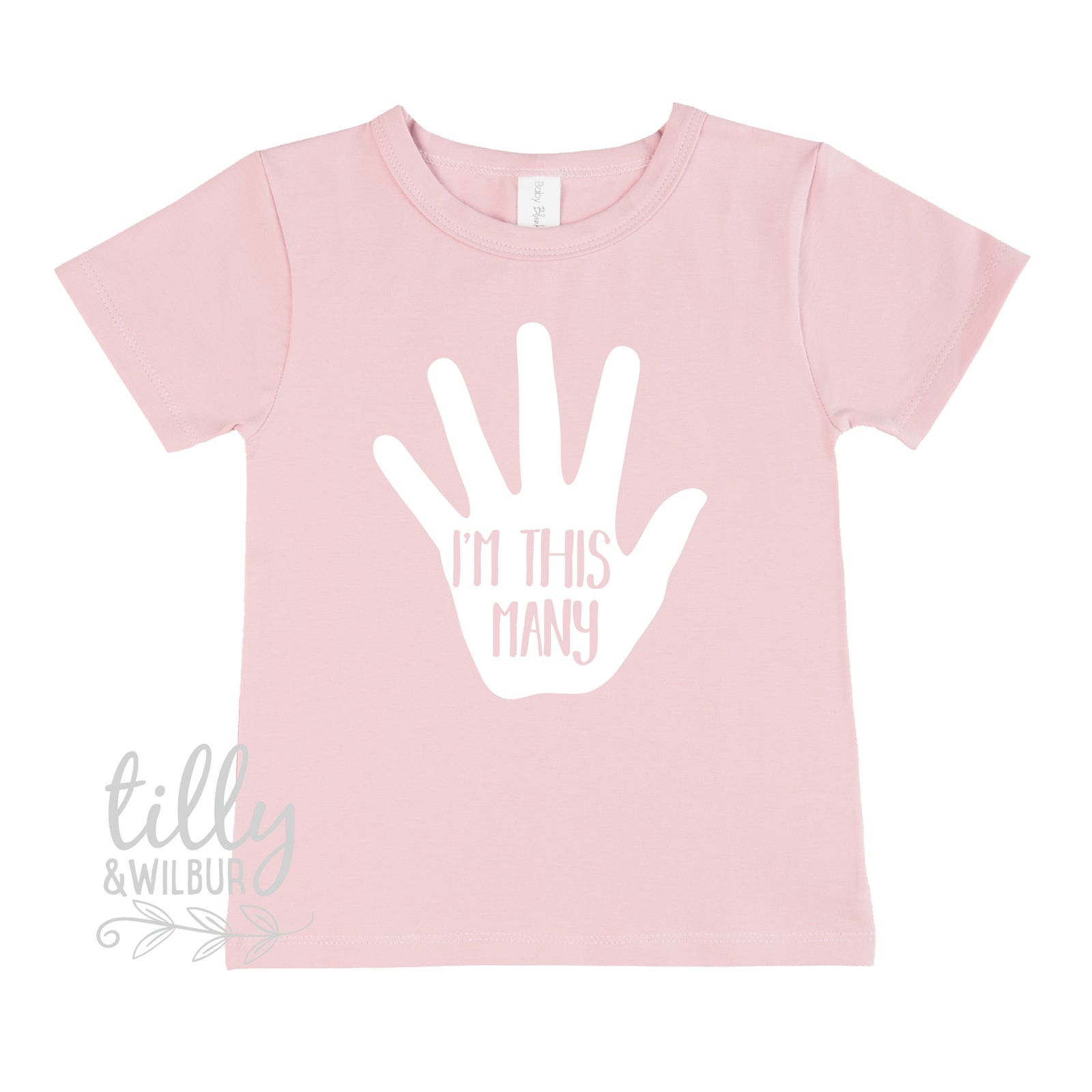 I&#39;m This Many Five Fingers Birthday T-Shirt, 5th Birthday Tee, 5 Year Old Girl Birthday Gift, Girls 5th Birthday, Girls Birthday T-Shirt