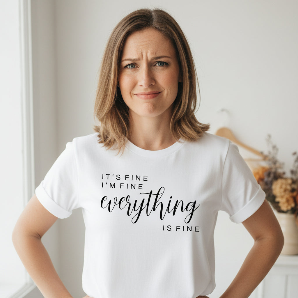 It's Fine I'm Fine Everything Is Fine T-Shirt, It's Fine I'm Fine Everything Is Fine Women's T-Shirt, Funny T-Shirt, Sarcasm Gift, Mum Gift