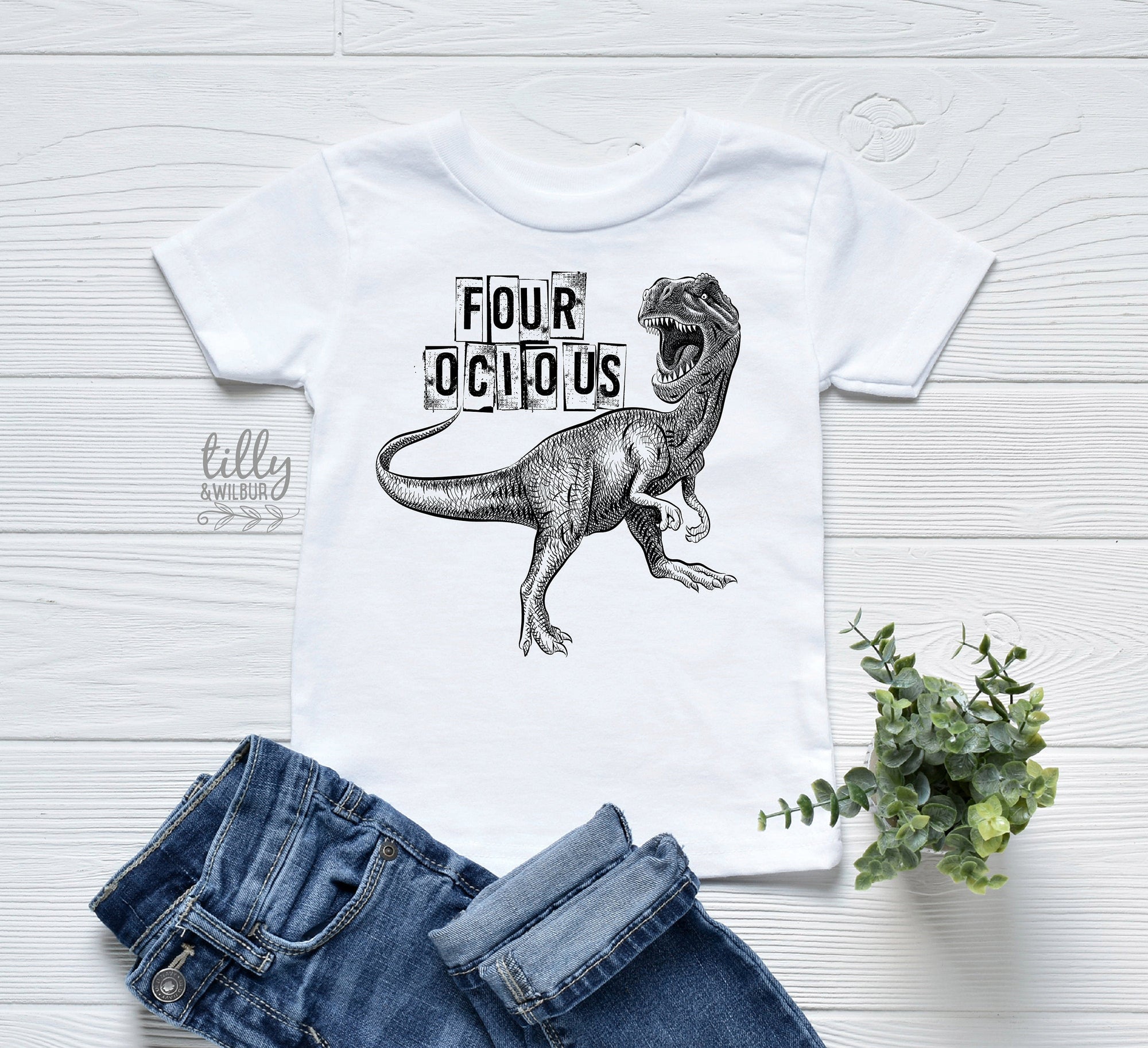 Four ocious 4th Birthday T-Shirt, Fourocious T-Shirt, 4th Birthday, 4th Birthday Outfit Boy, Dinosaur Party, Dinosaur T-Shirt, Tyrannosaurus