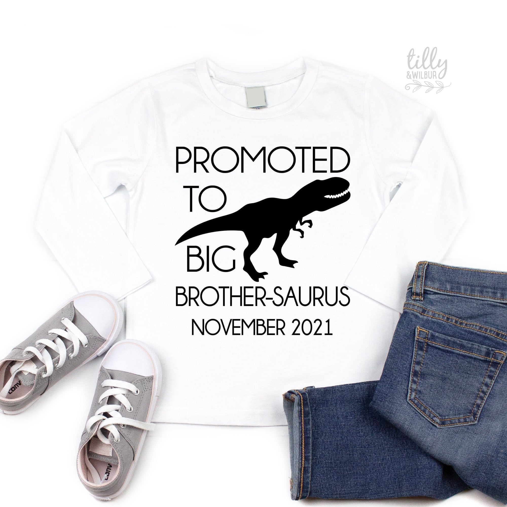Promoted To Big Brother-Saurus Dinosaur T-Shirt For Boys, Big Brother Shirt, I&#39;m Going To Be A Big Brother, Pregnancy Announcement, Dinosaur