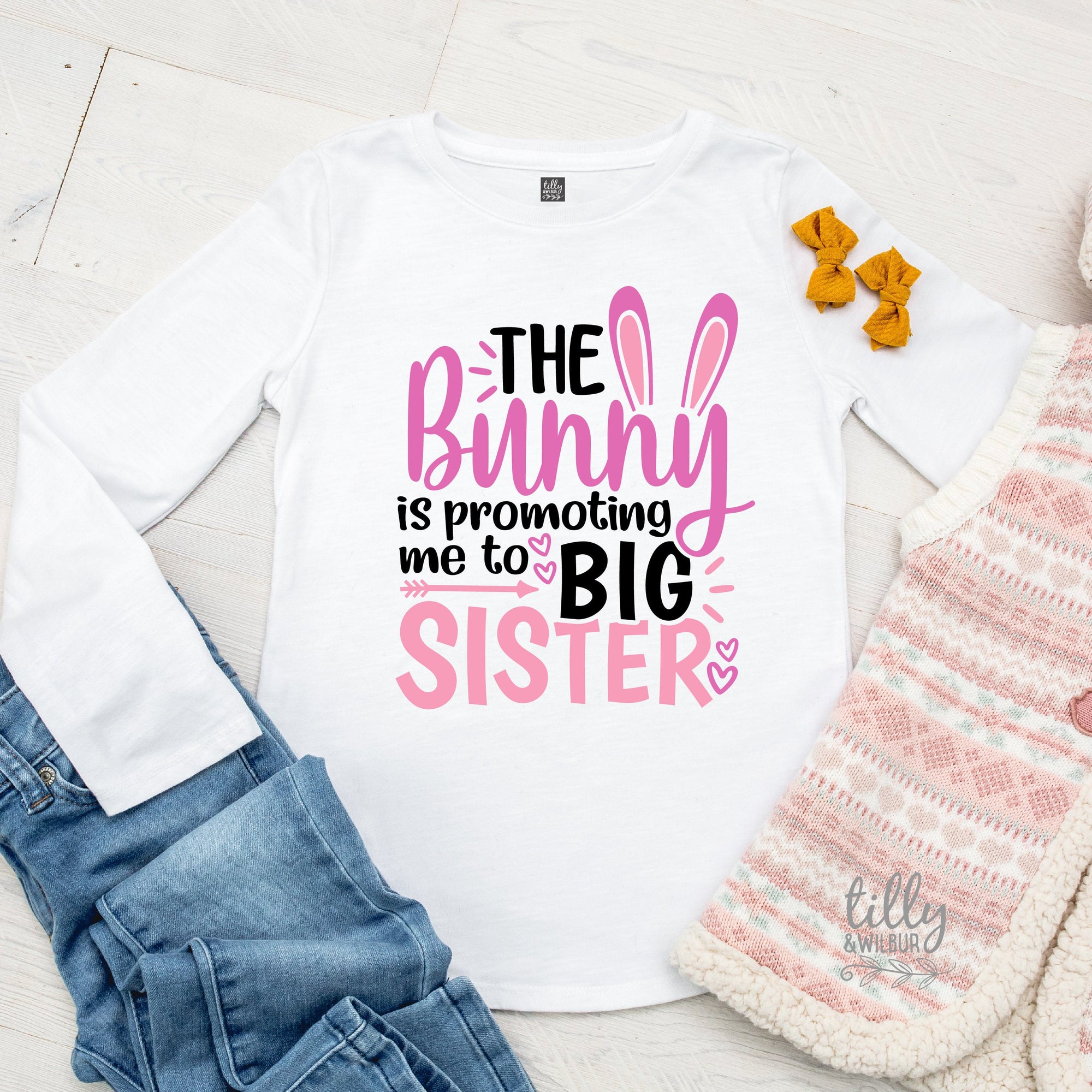 The Bunny Is Promoting Me To Big Sister T-Shirt, Easter Pregnancy Announcement T-Shirt, Easter T-Shirt, Girls Easter Gift, Easter T-Shirt