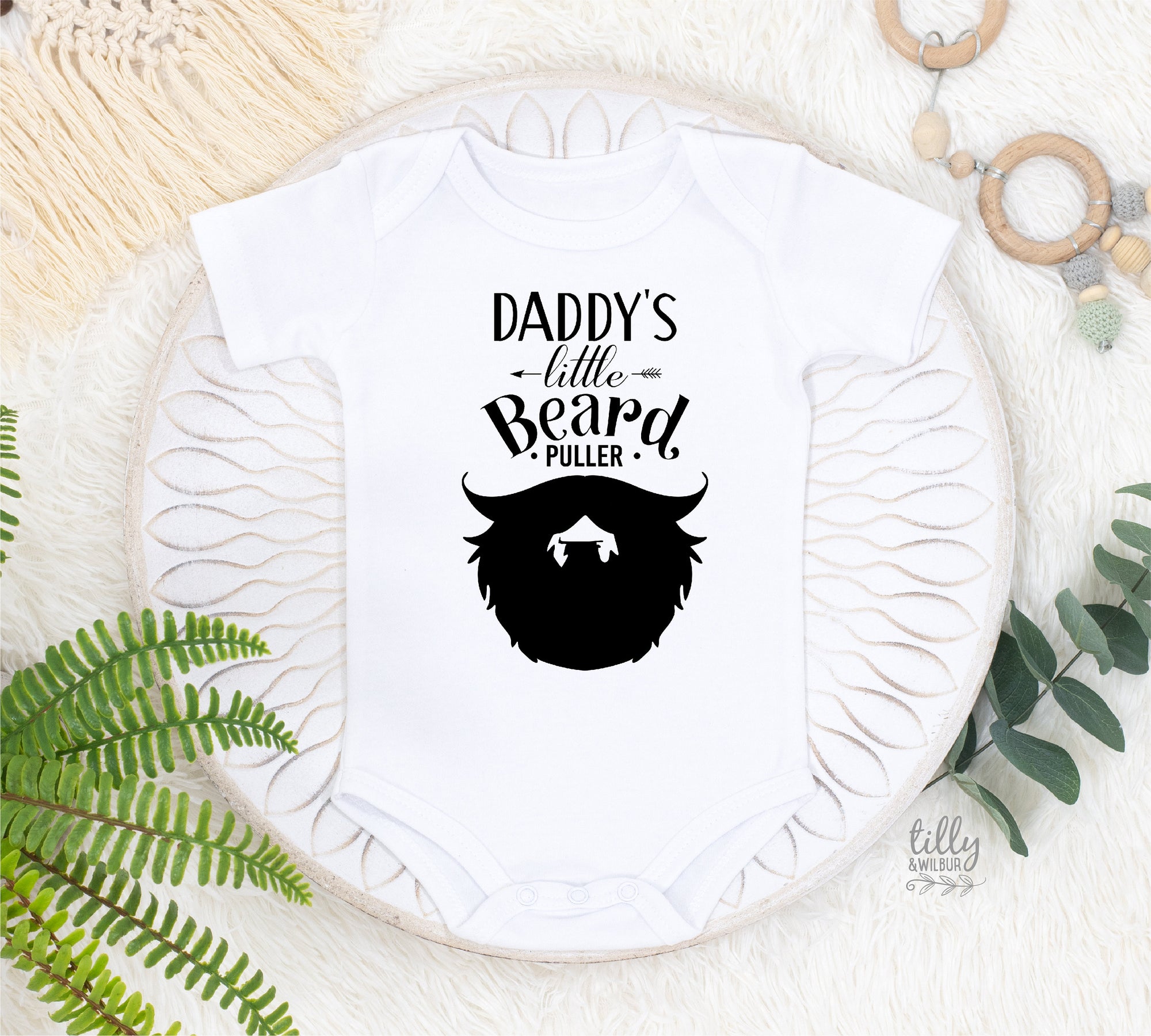Another quality print from Australia&#39;s #1 Etsy seller for Expressive Wear - Daddy&#39;s Little Beard Puller Baby Bodysuit