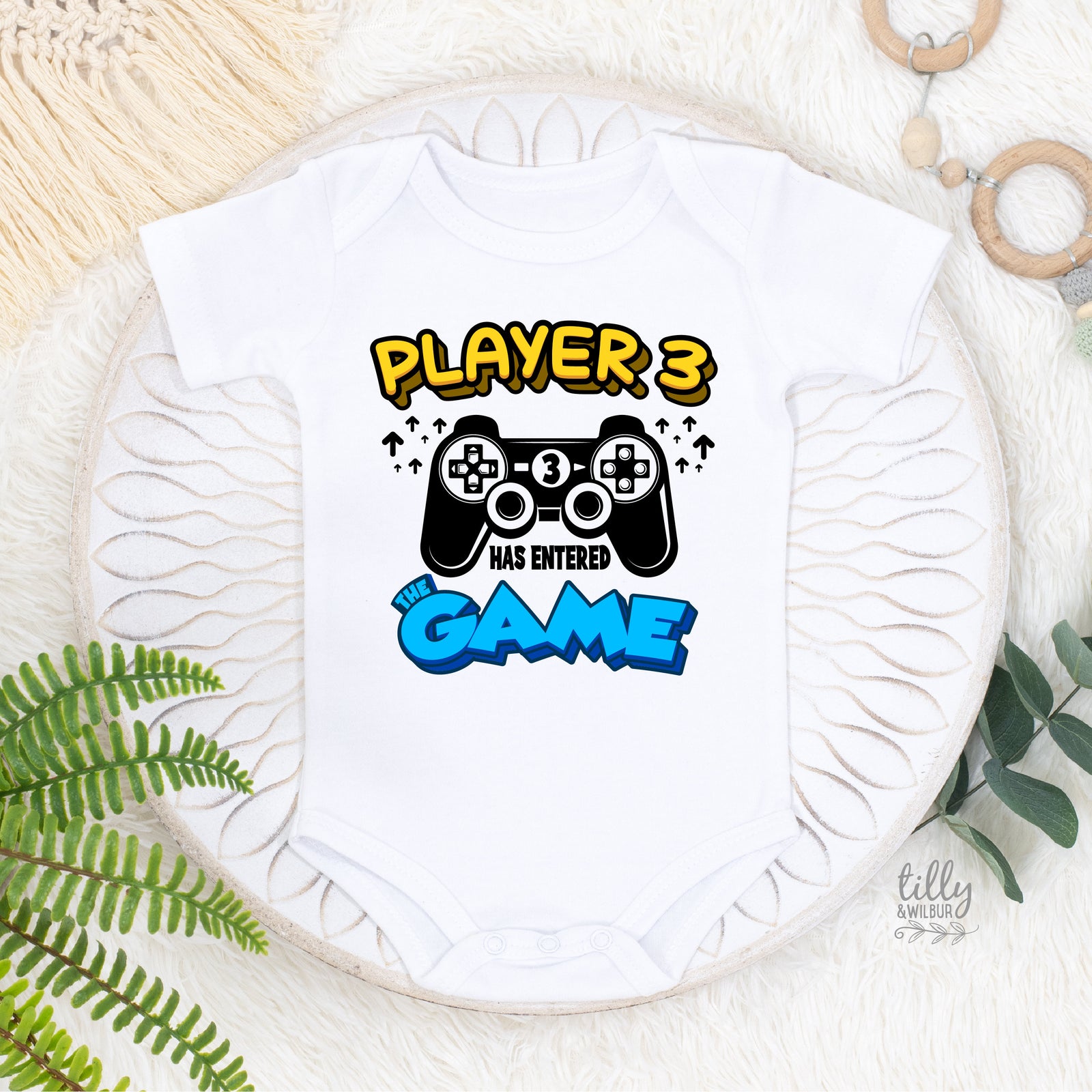 Another quality print from Australia's #1 Etsy seller for Expressive Wear - Player 3 Has Entered The Game Baby Bodysuit